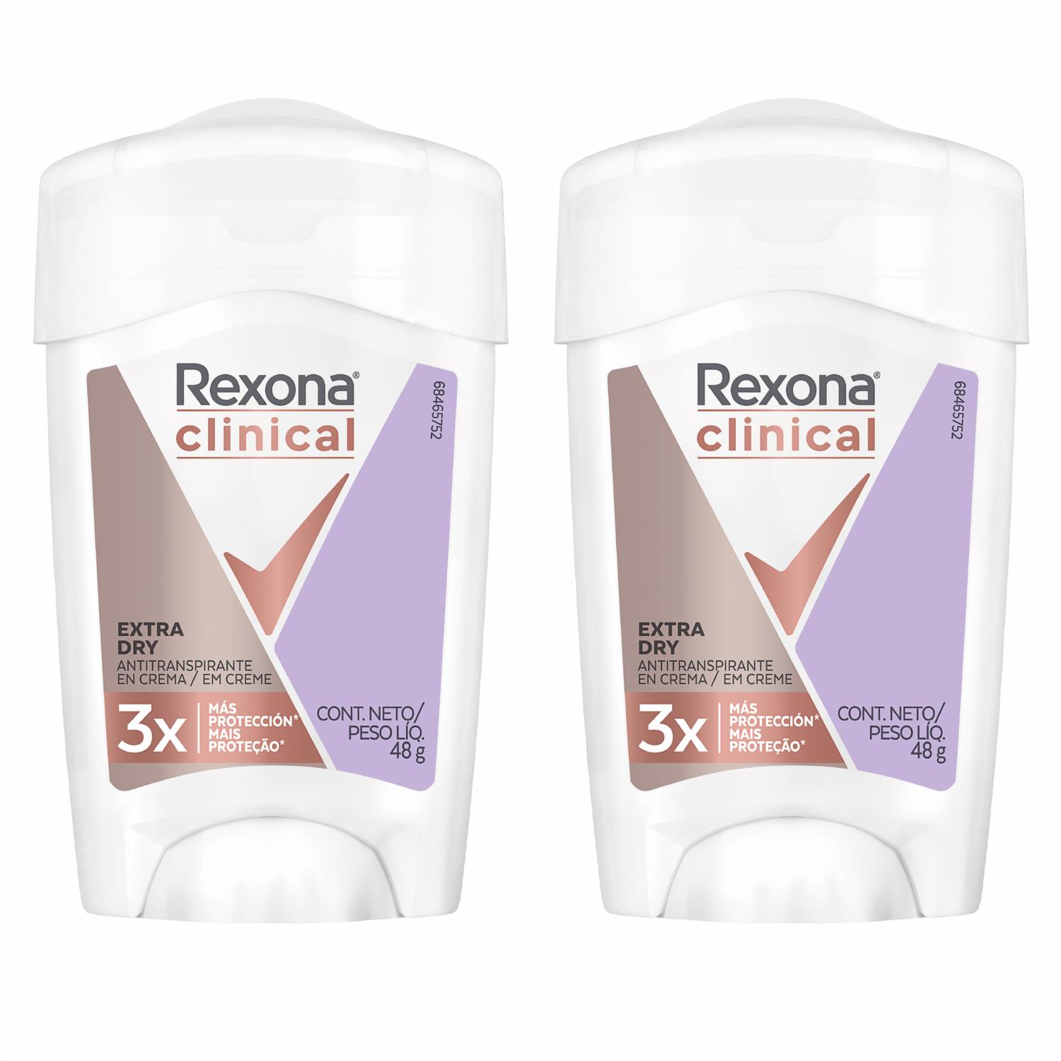 Desodorante En Crema Para Mujer Clínica Precio Especial REXONA 2 X 48 G