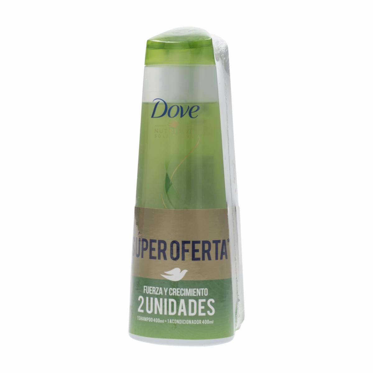 Shampoo Y Acondicionador Fuerza Y Crecimiento DOVE 2 X 400 Ml