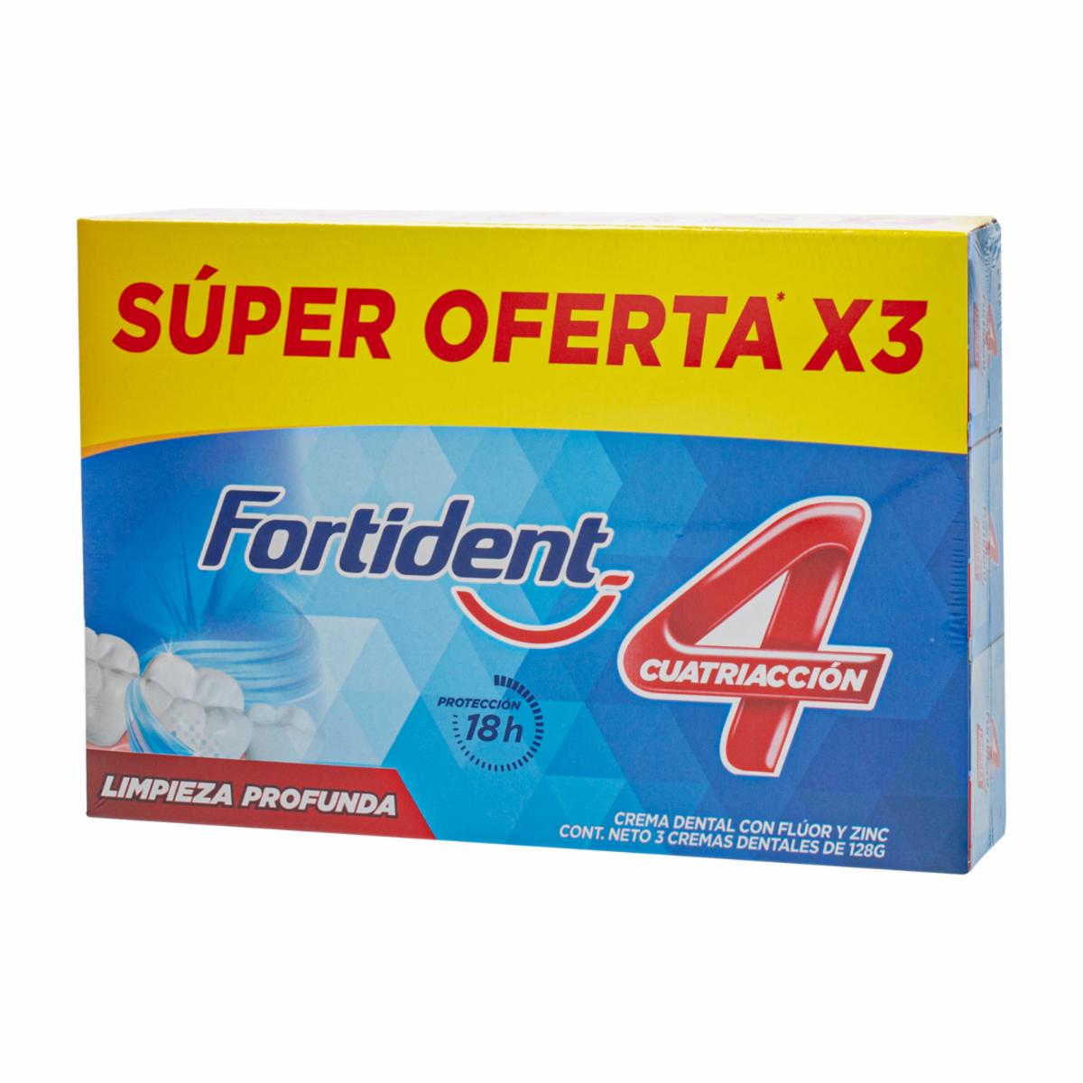 Pasta Dental Limpieza Profunda FORTIDENT 3 X 128 G