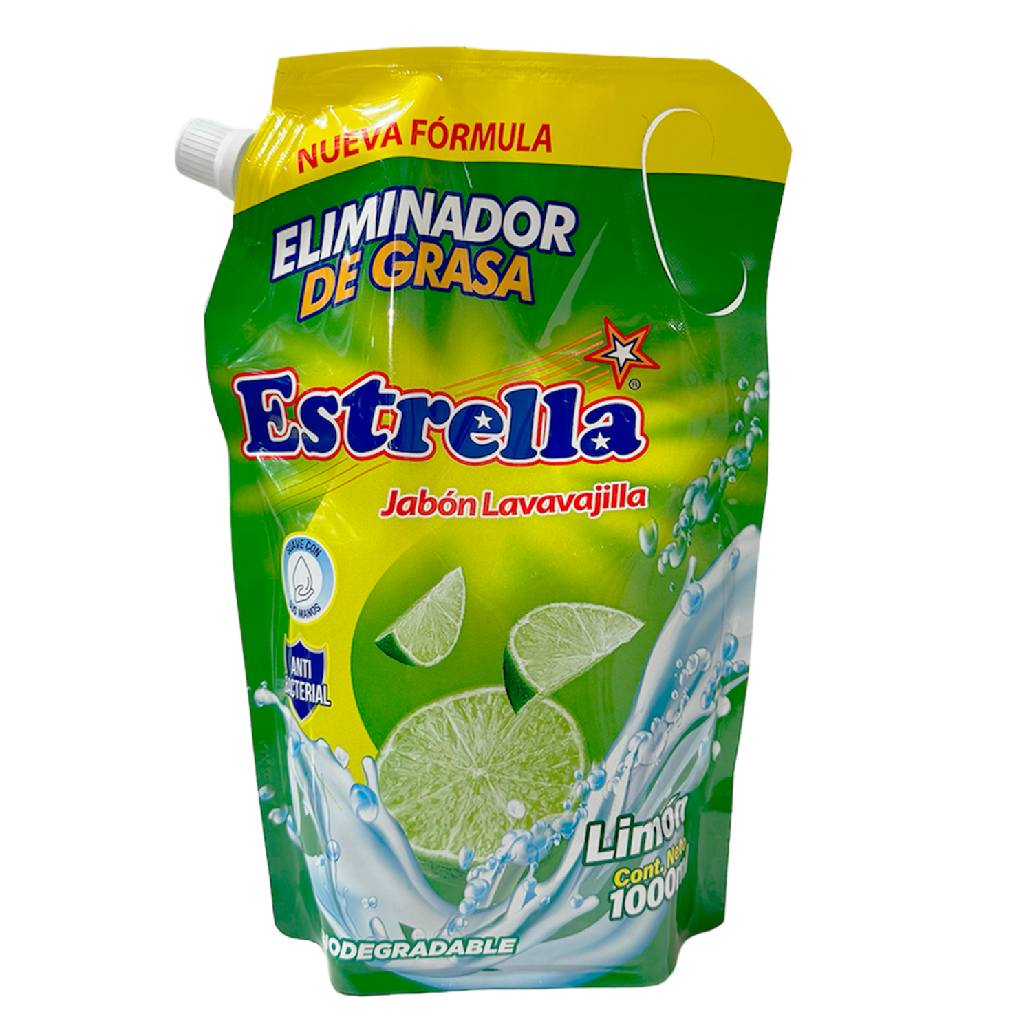 Lavavajillas Líquido Aroma Limón Elimina La Grasa ESTRELLA 1000 Ml
