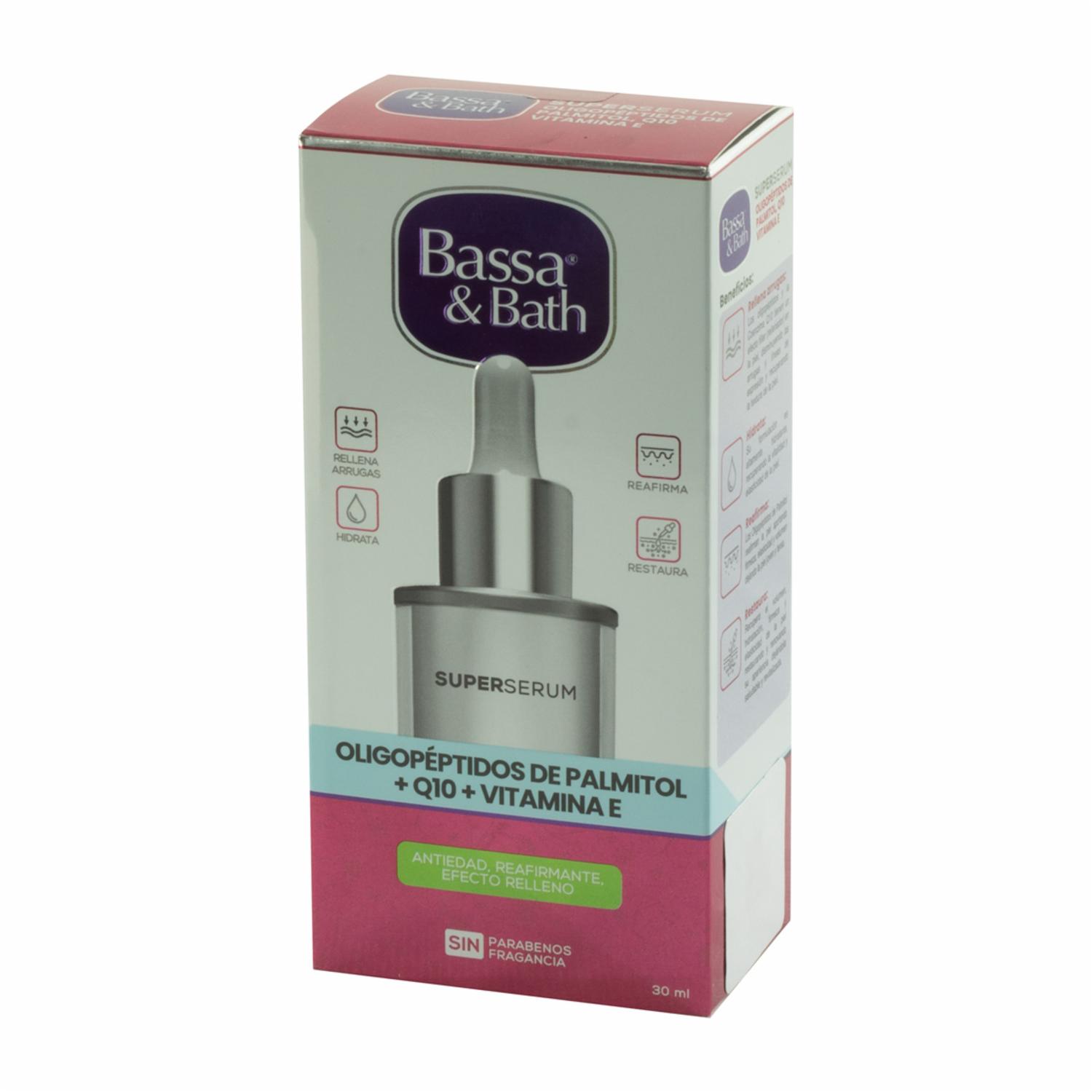 Serum Facial Súper Oligope + Palmitol + Q10 Y Vitamina E BASSA & BATH 30 Ml