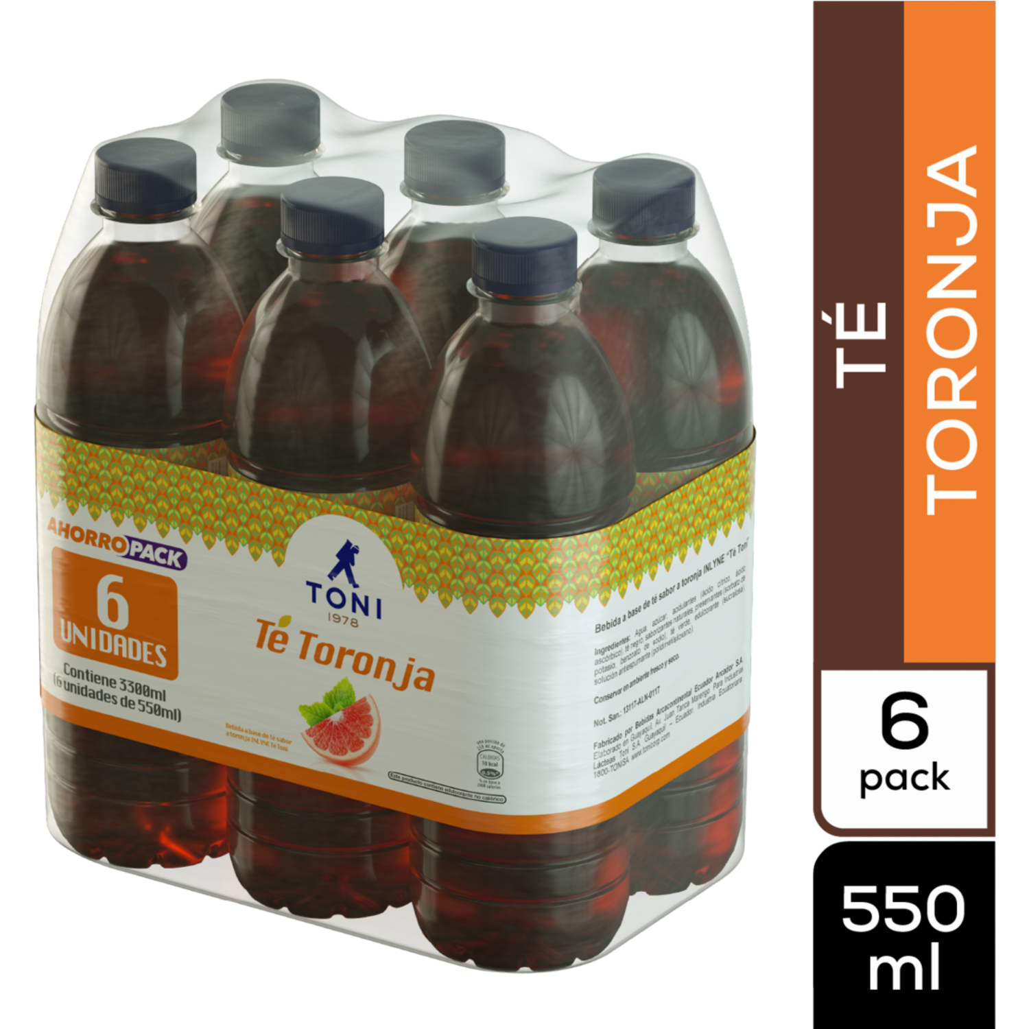 6pack Te De  Toronja TONI 6 X 550 ml