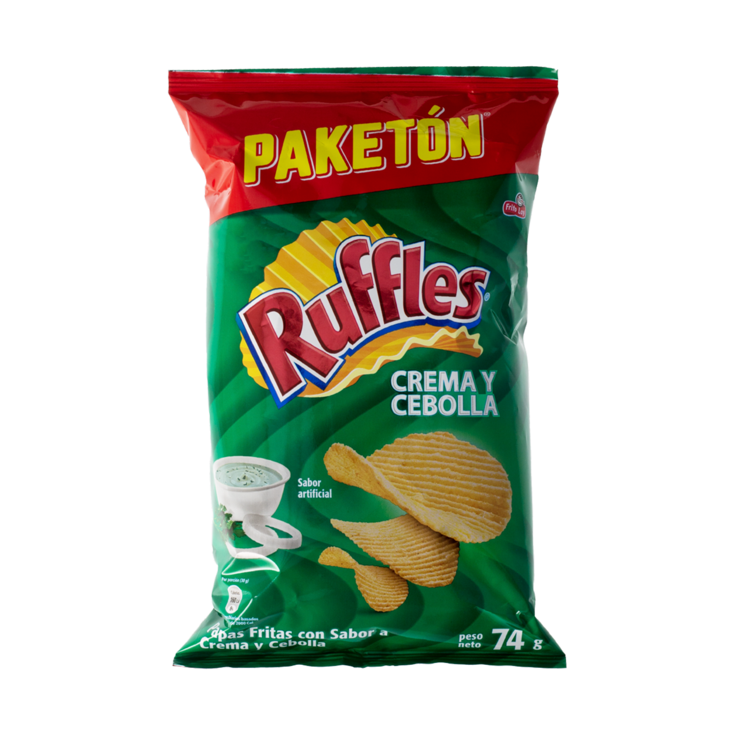 Papas Fritas Sabor A Crema Y Cebolla RUFFLES 74 G