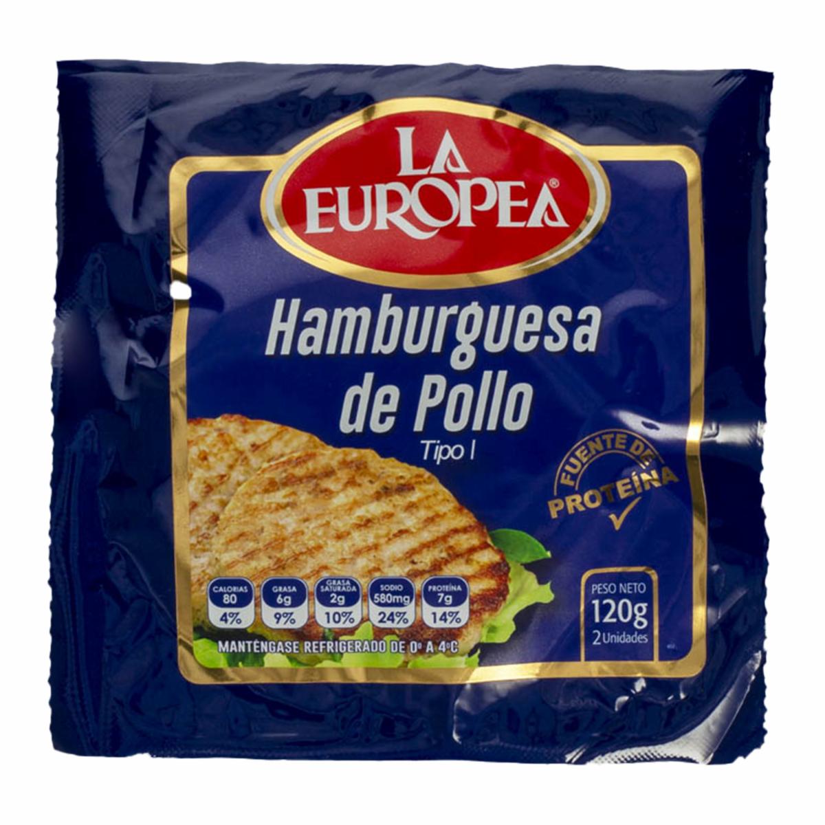 Hamburguesa De Pollo LA EUROPEA 120 G