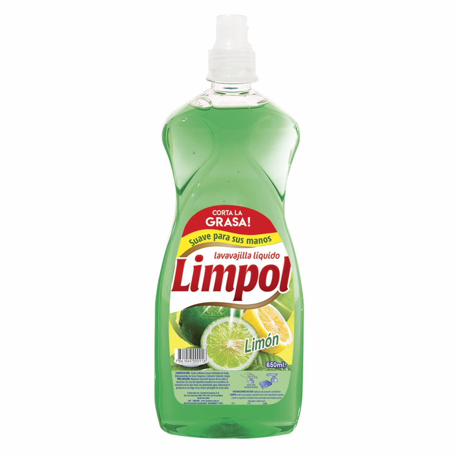 Lavavajillas Líquido Aroma Limón LIMPOL 650 Ml