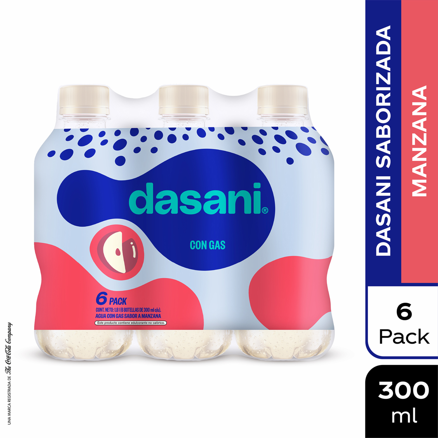 Agua Saborizada De Manzana DASANI 6 x 300 Ml