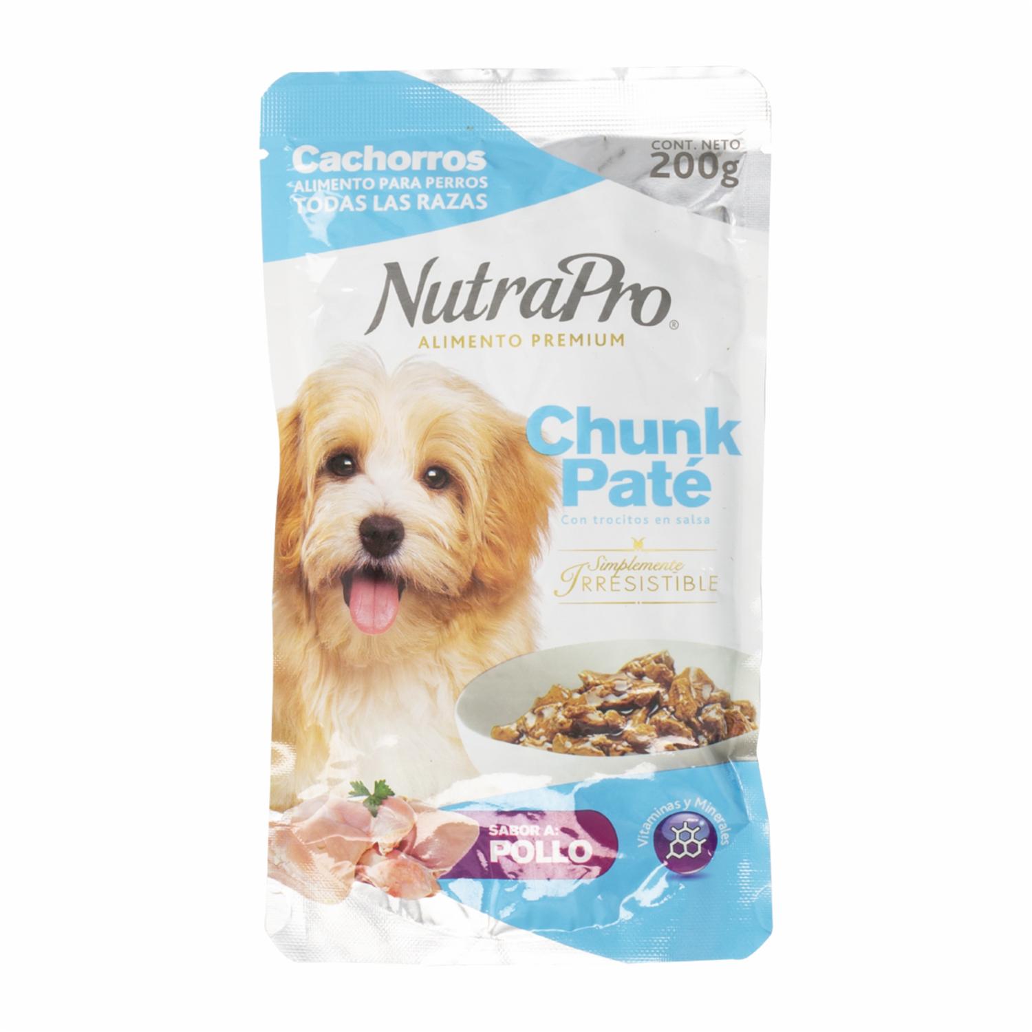 Alimento Para Perros Cachorros Chunk Pate Sabor A Pollo NUTRAPRO 200 G