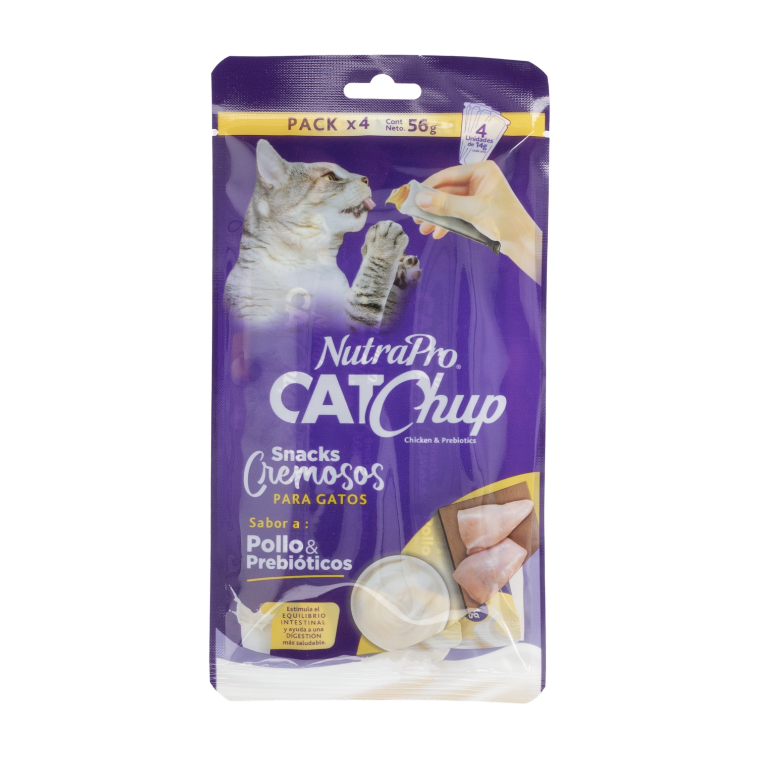 Alimento Para Gatos Sabor A Pollo Con Prebióticos NUTRAPRO 56 G