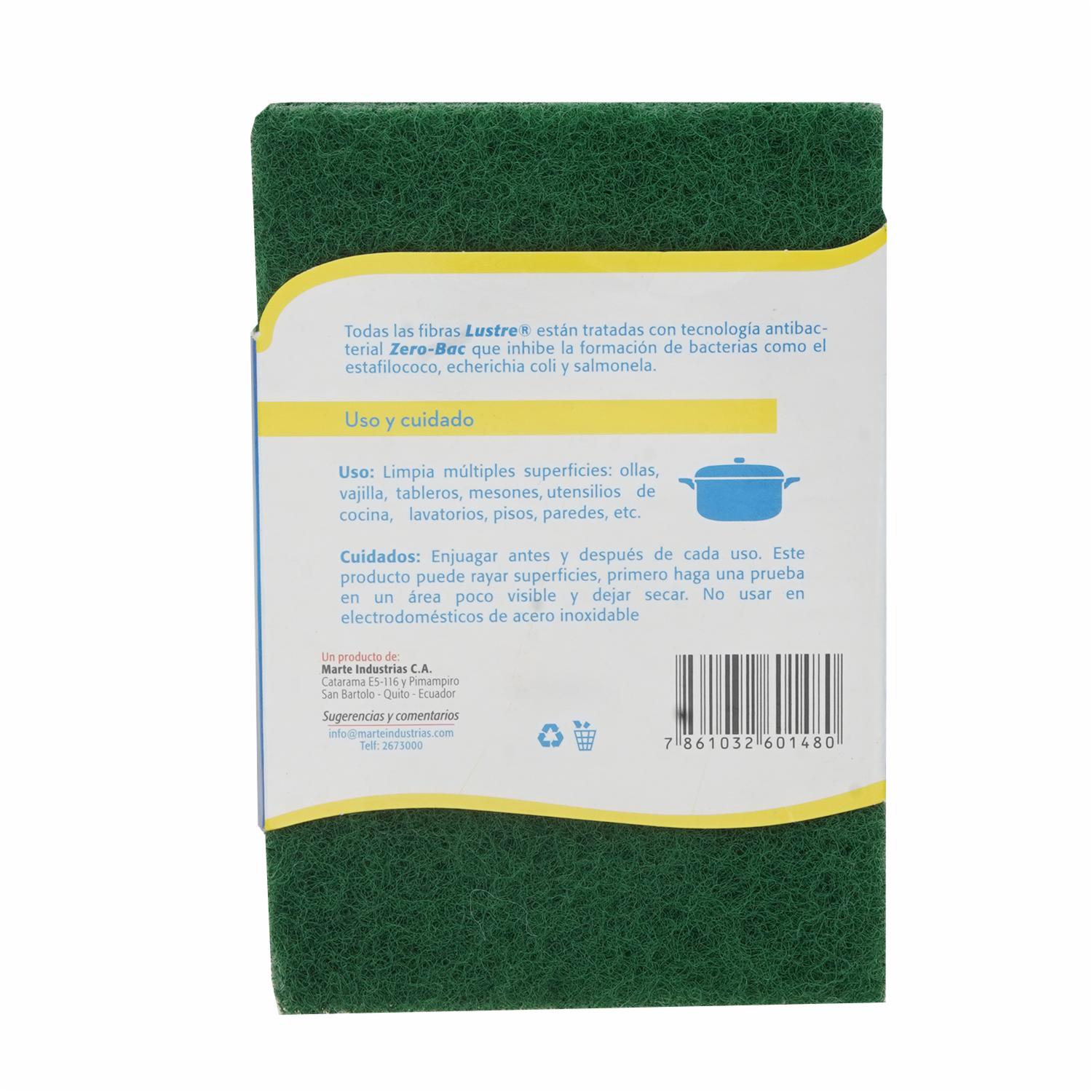 Estropajo Verde LUSTRE 1 X 3 Uds - Imagen 3
