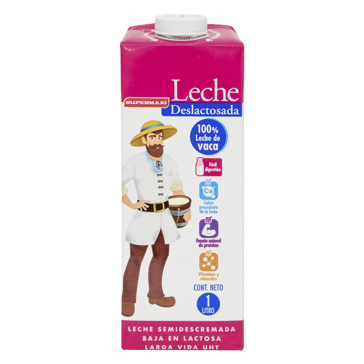 Leche Deslactosada Tetrapack Con Tapa SUPERMAXI 1000 Ml