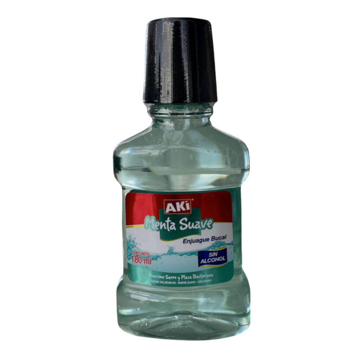 Enjuague  Bucal Sabor A Menta Suave AKÍ 180 Ml