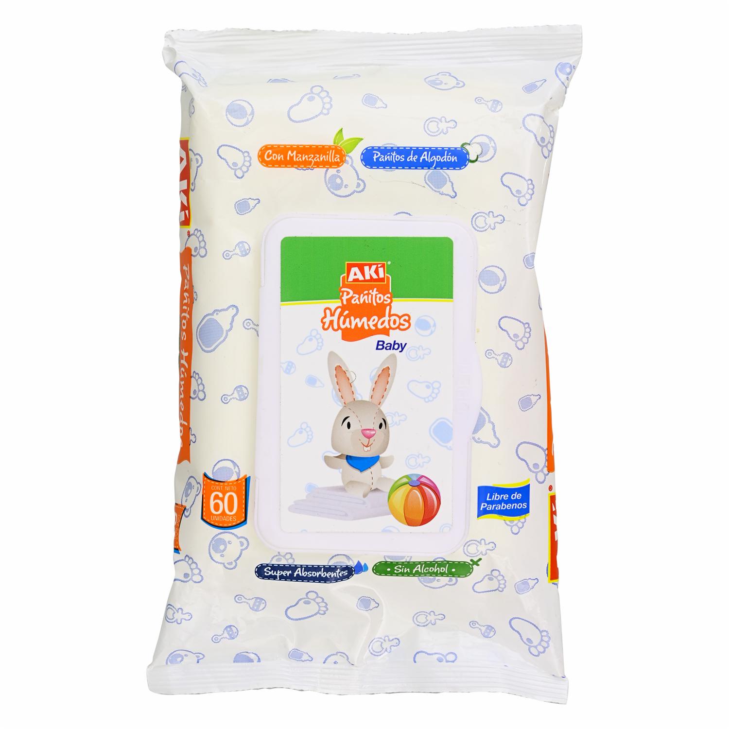Pañitos Húmedos Flow Pack AKÍ X 60 Uds