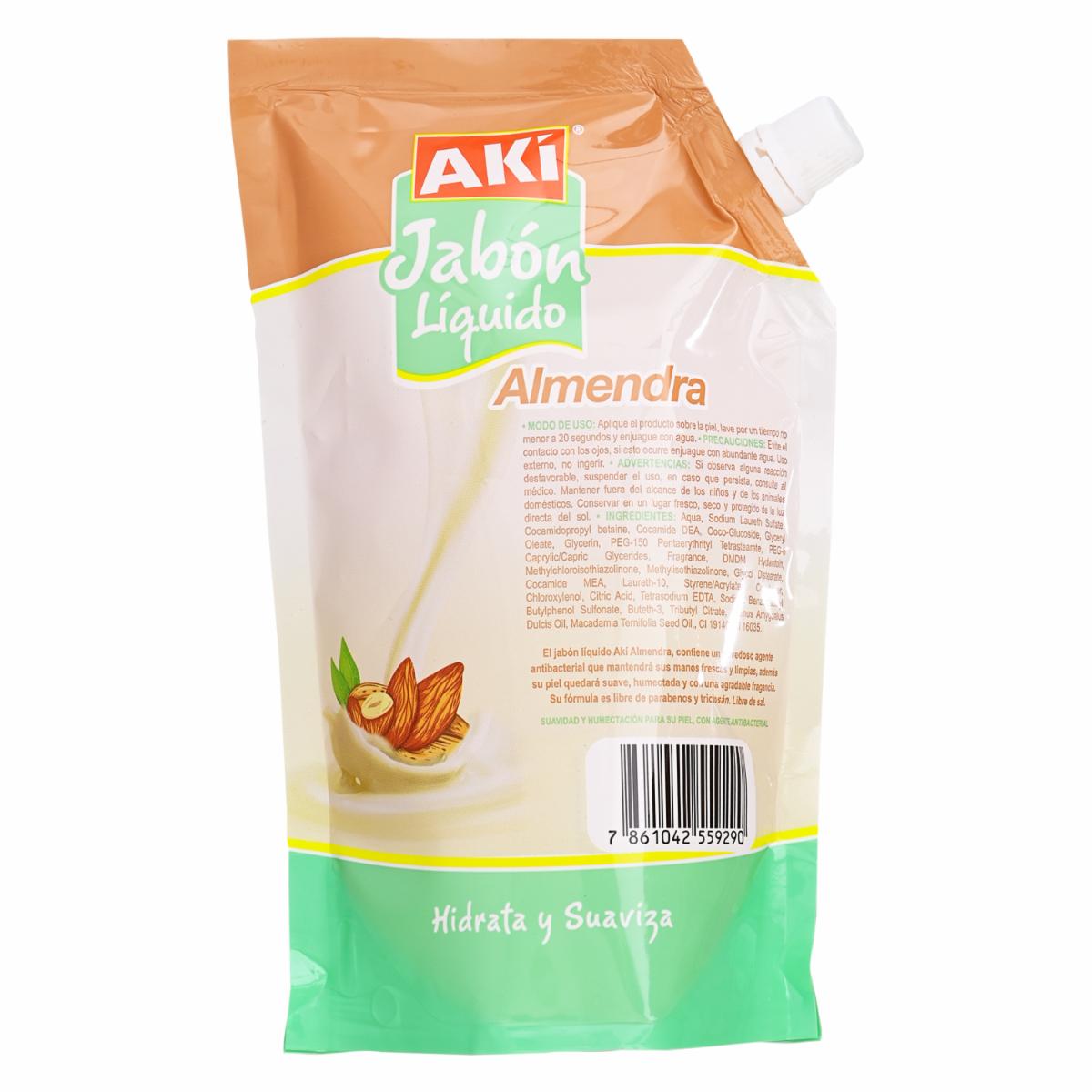 Jabón Antibacterial De Almendra Doy Pack AKÍ 500 Ml - Imagen 3