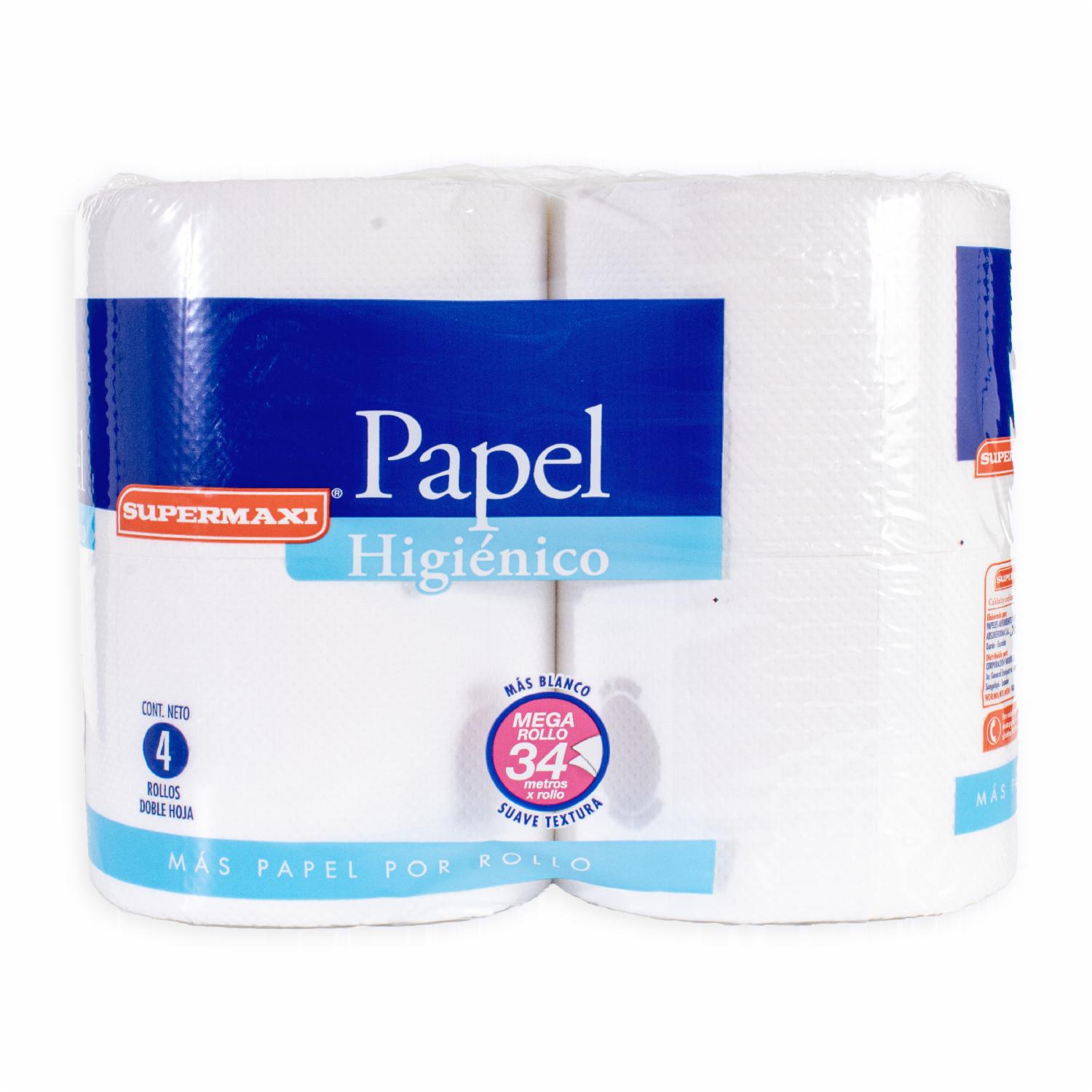 Papel Higiénico Doble Hoja SUPERMAXI 4 Rollos