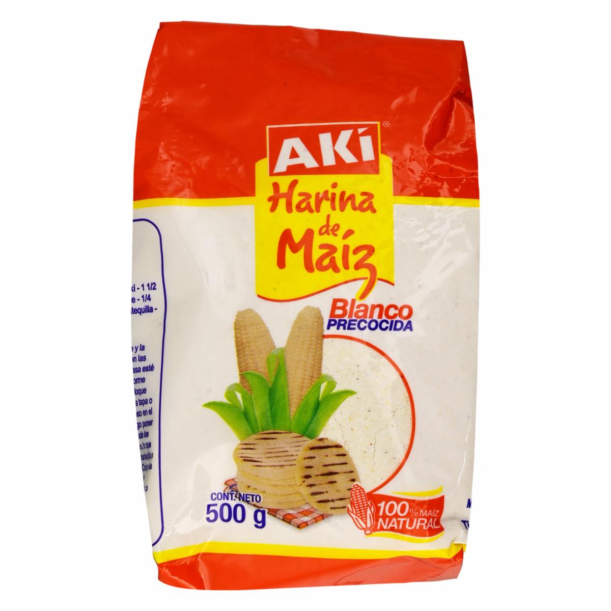 Harina De Maíz Blanco AKÍ 500 G