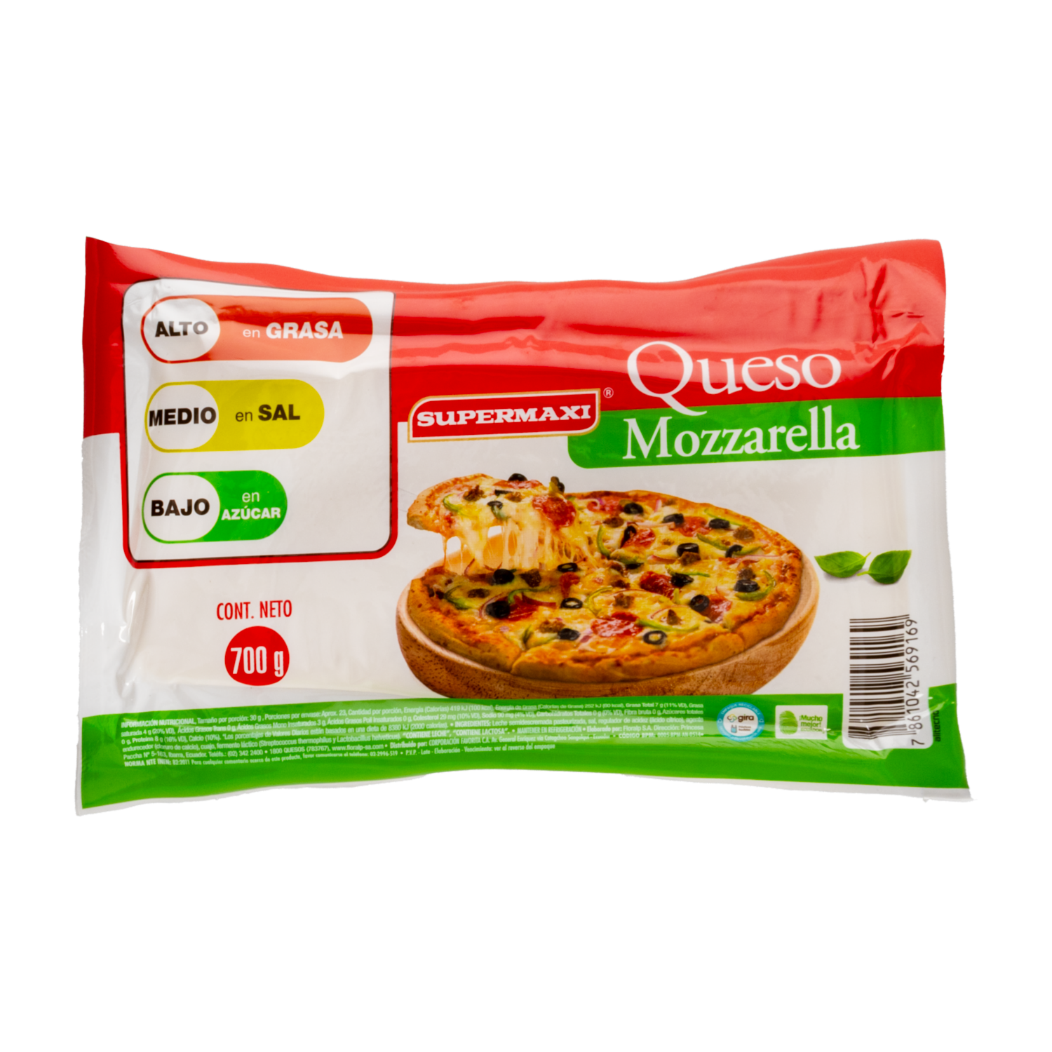 Queso Mozzarella SUPERMAXI 700 G