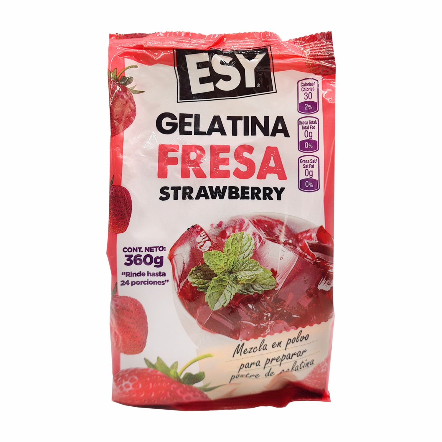 Gelatina En Polvo Sabor A Fresa ESY 360 G