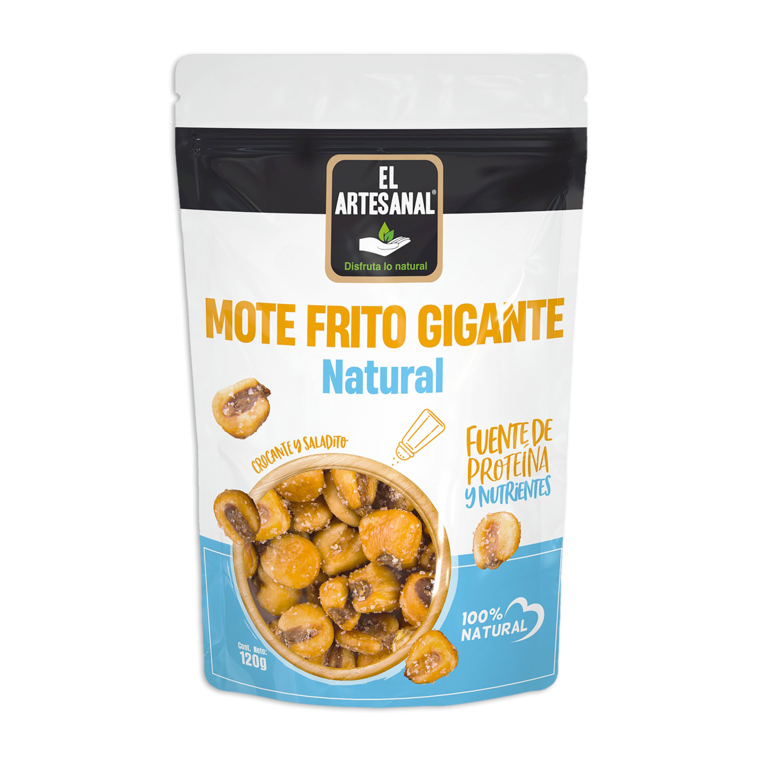 Mote Gigante Frito Sabor Natural EL ARTESANAL 80 G
