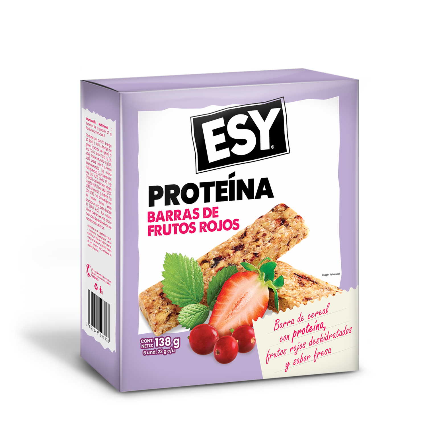 Barra Con Proteína De Frutos Rojos ESY X 6 Uds