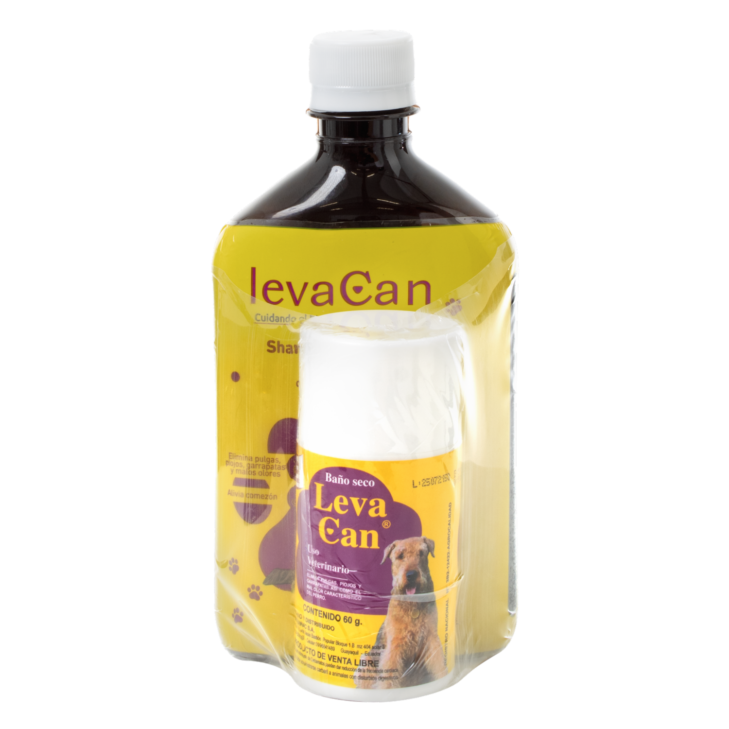 Pack De Limpieza De Shampoo Más Baño Seco Para Mascota LEVACAN Pack (350Cc+60G)