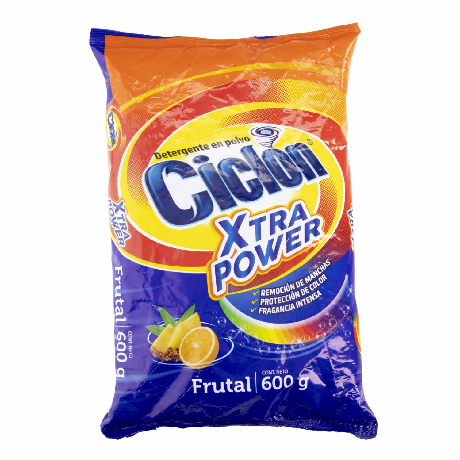 Detergente En Polvo Xtra Power Citrus Limón CICLÓN 600 G