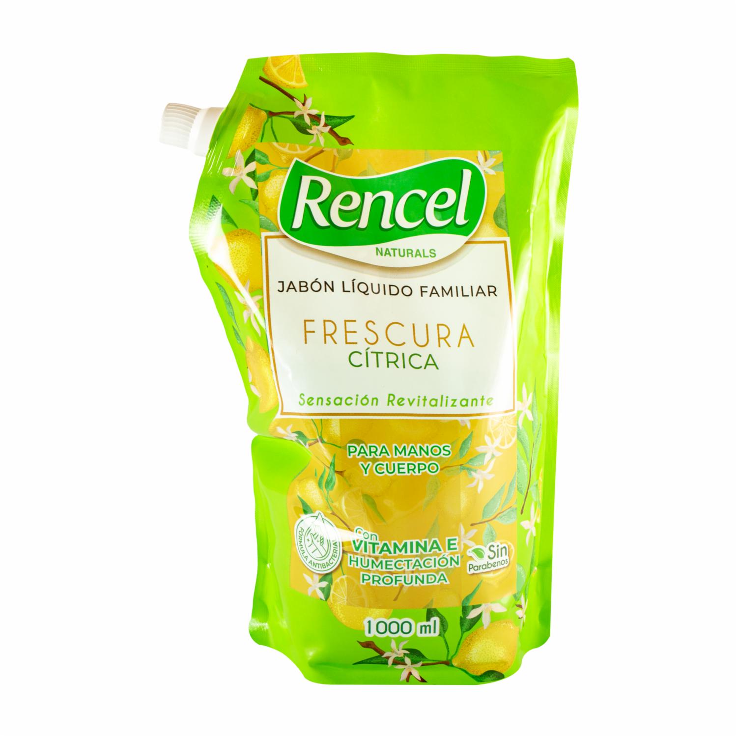Jabón Líquido Antibacterial Frescura Cítrica RENCEL 1000 Ml