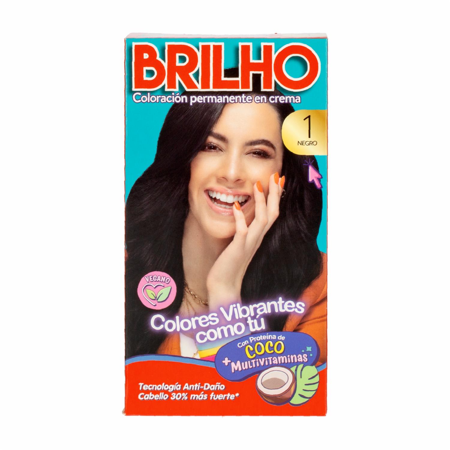 Tinte Para Cabello Color Permanente Negro BRILHO 50 G