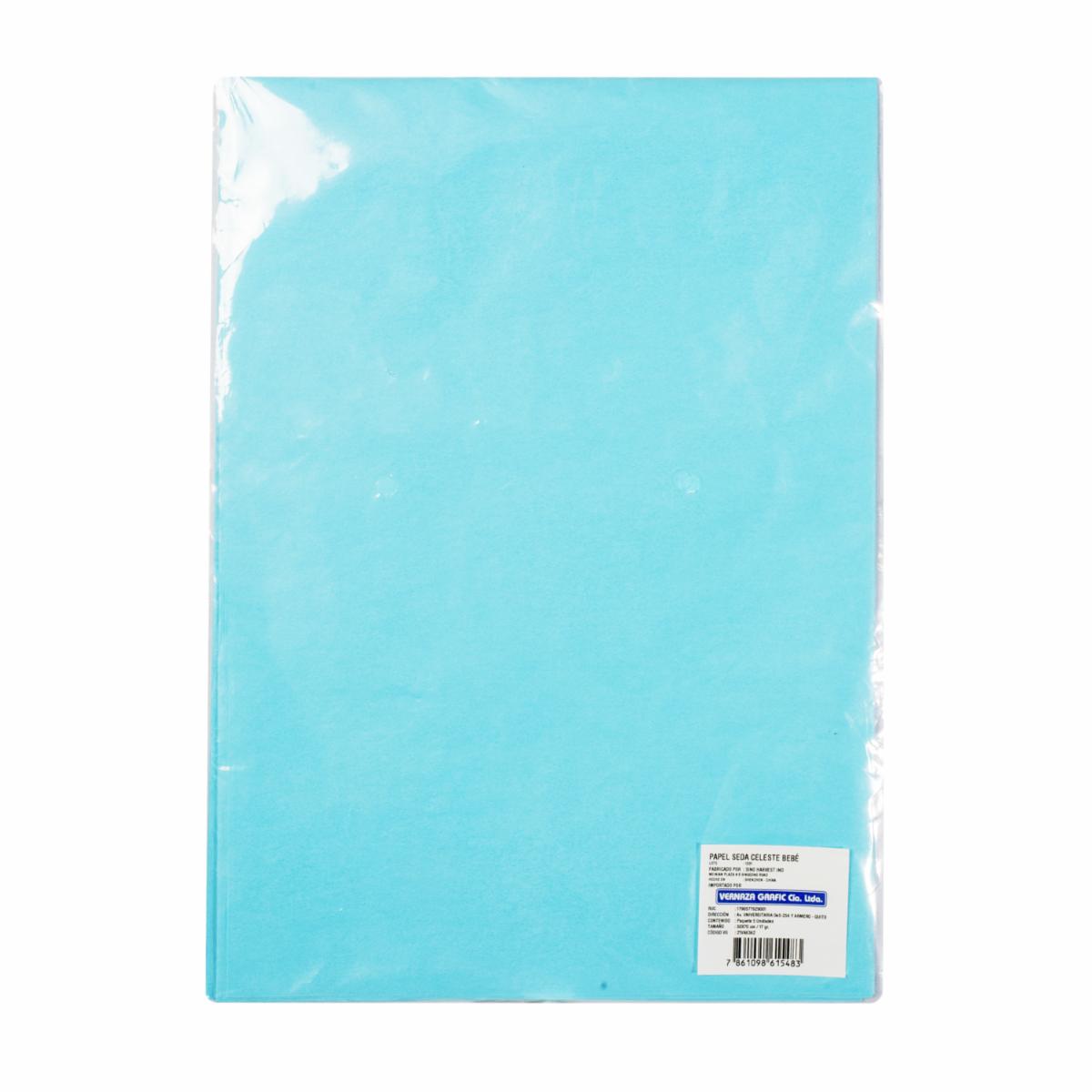 Papel Seda Celeste Bebe VERZATIL 50 X 70 Cm X 17G X 5Uds