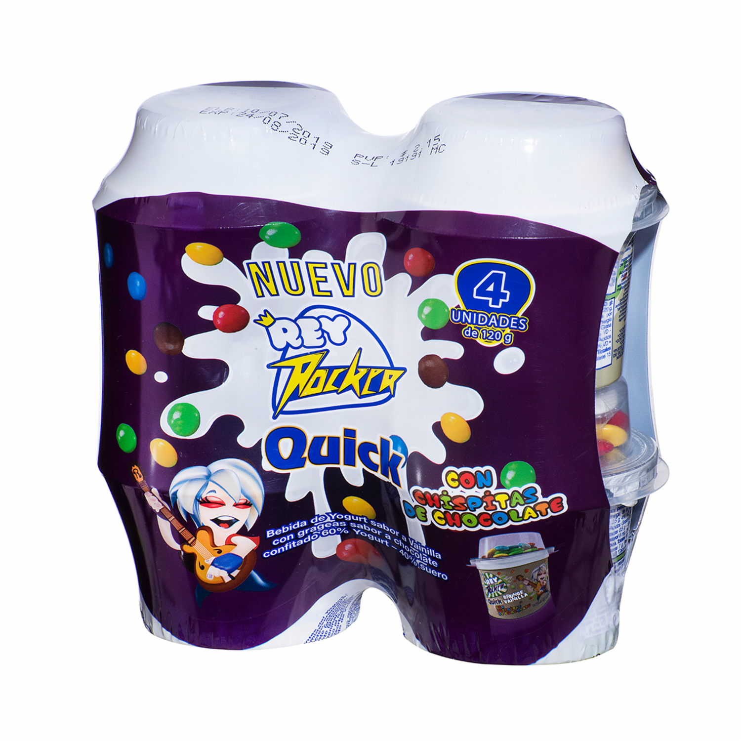 Pack Yogures Quick Chispitas Y Chocolate REYOGURT 4 x 100 g