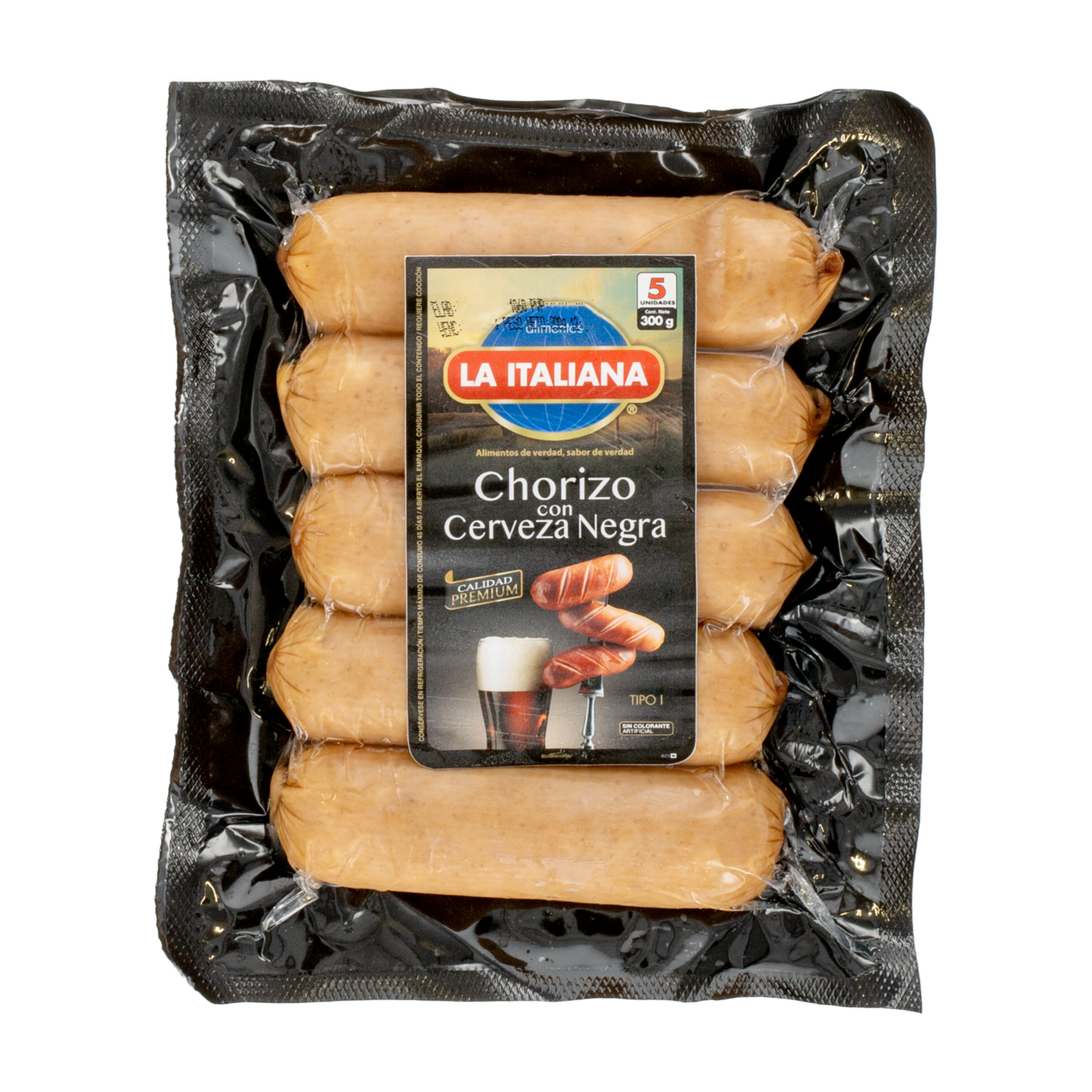 Chorizo Parrilerro Con Cerveza Negra Calidad Premium LA ITALIANA 300 G