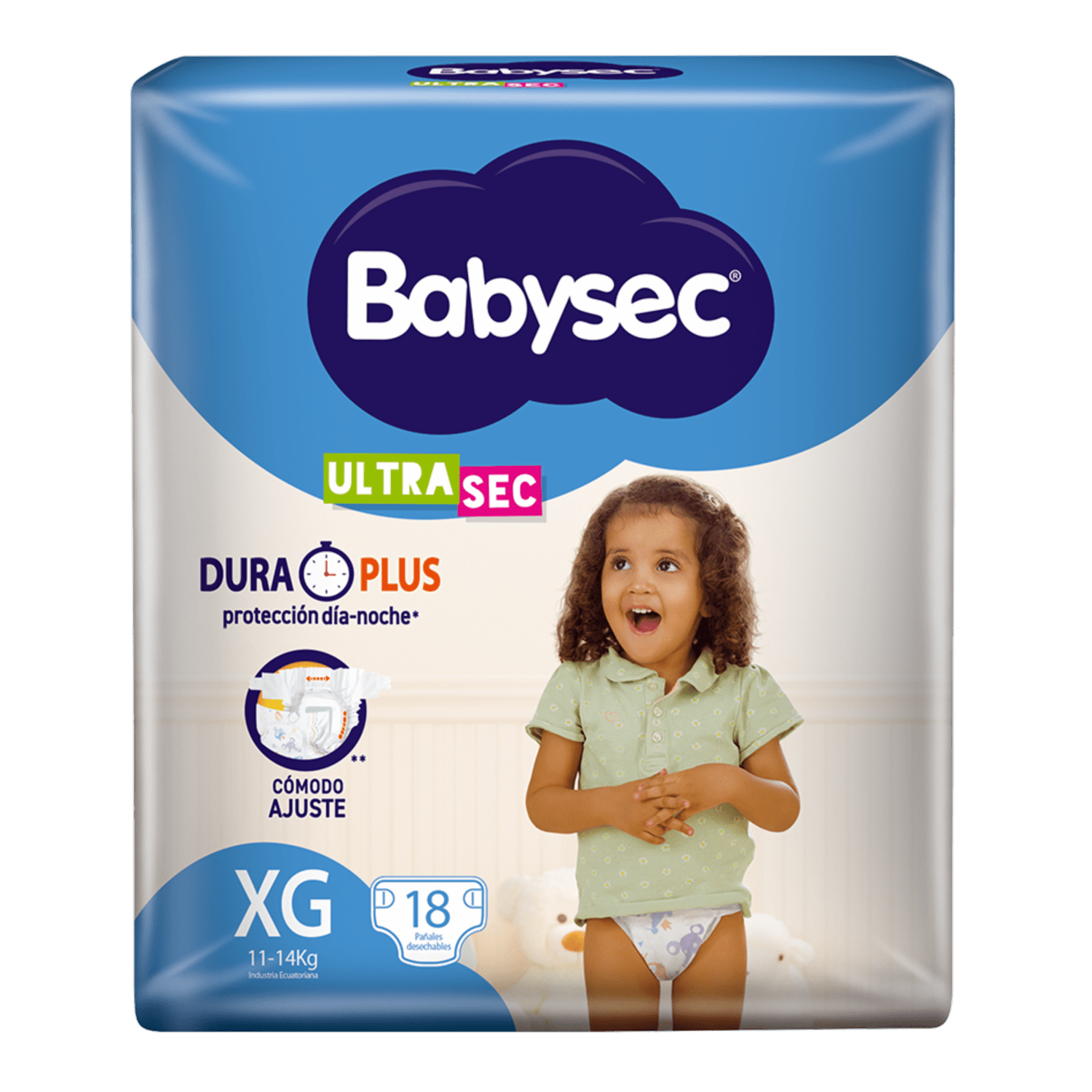 Pañal Desechable Ultrasec Talla XG BABYSEC X 18 Uds