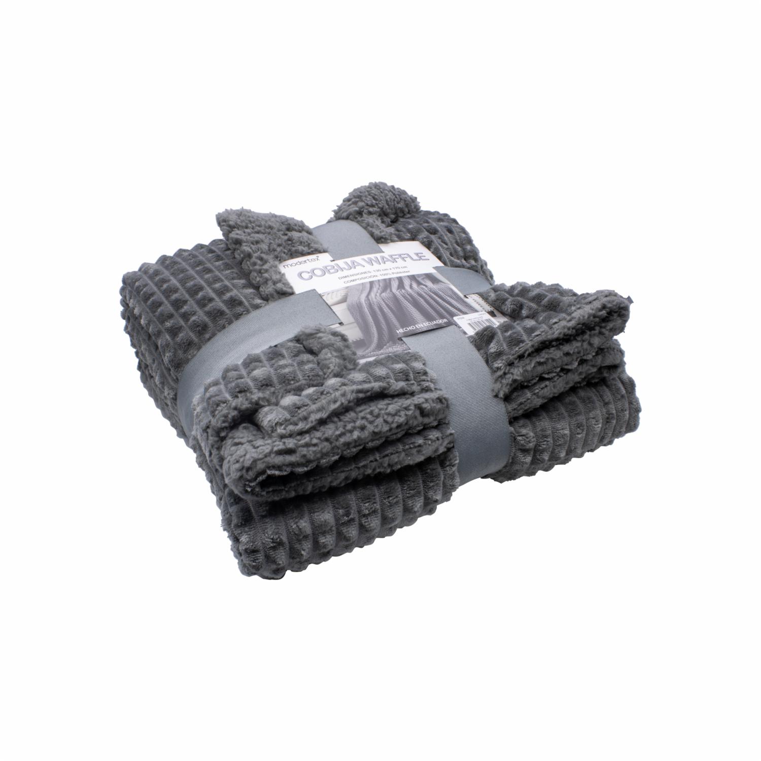 Cobija Waffle Gris MODERTEX 170 X 130 Cm