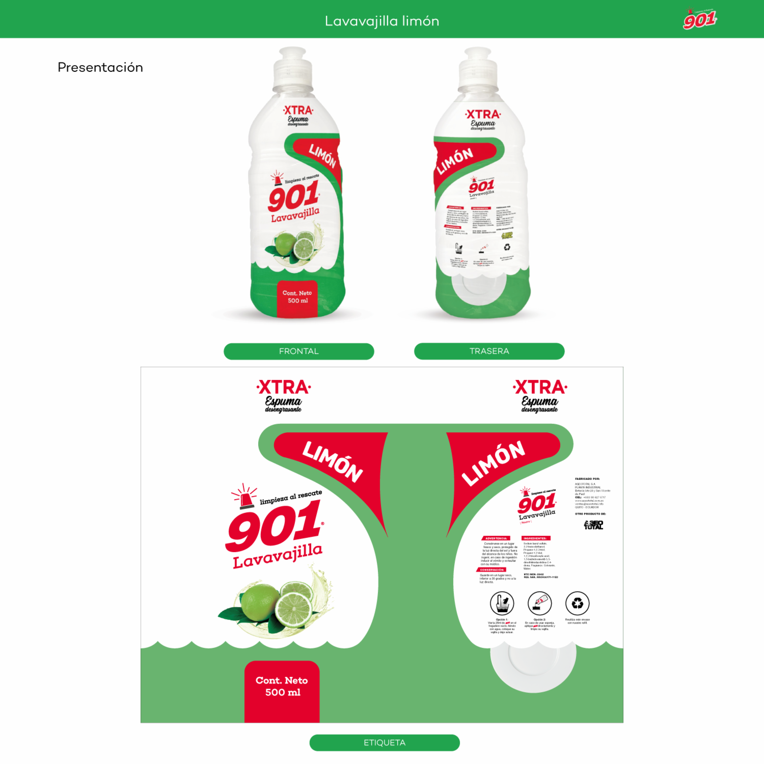 Lavavajillas Limón Verbena 901 500 Ml