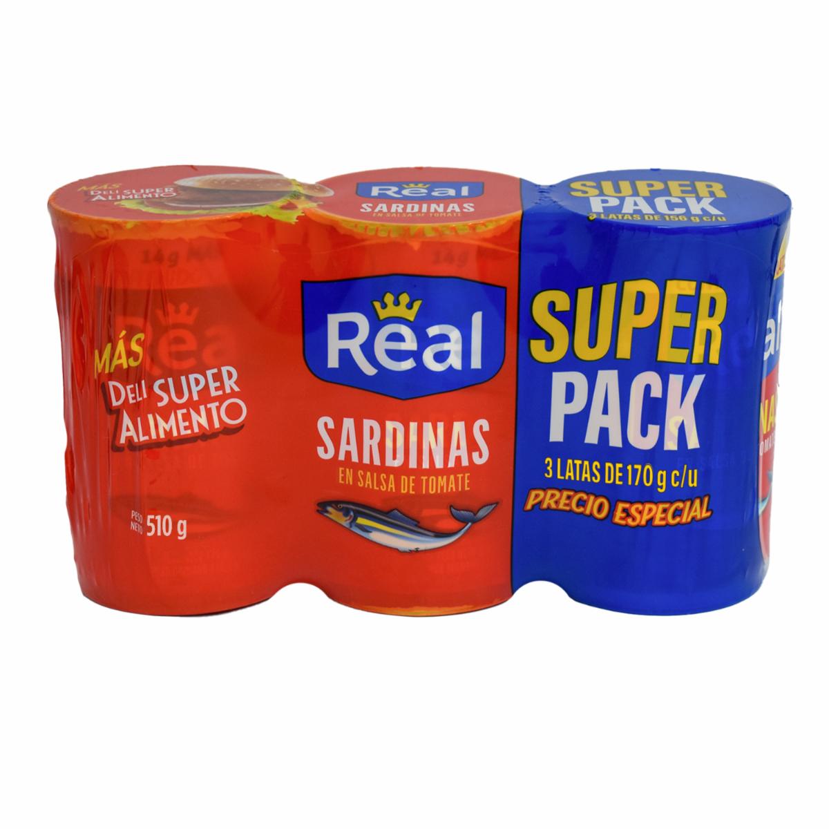 Sardina En Salsa De Tomate REAL 3 X 170 G