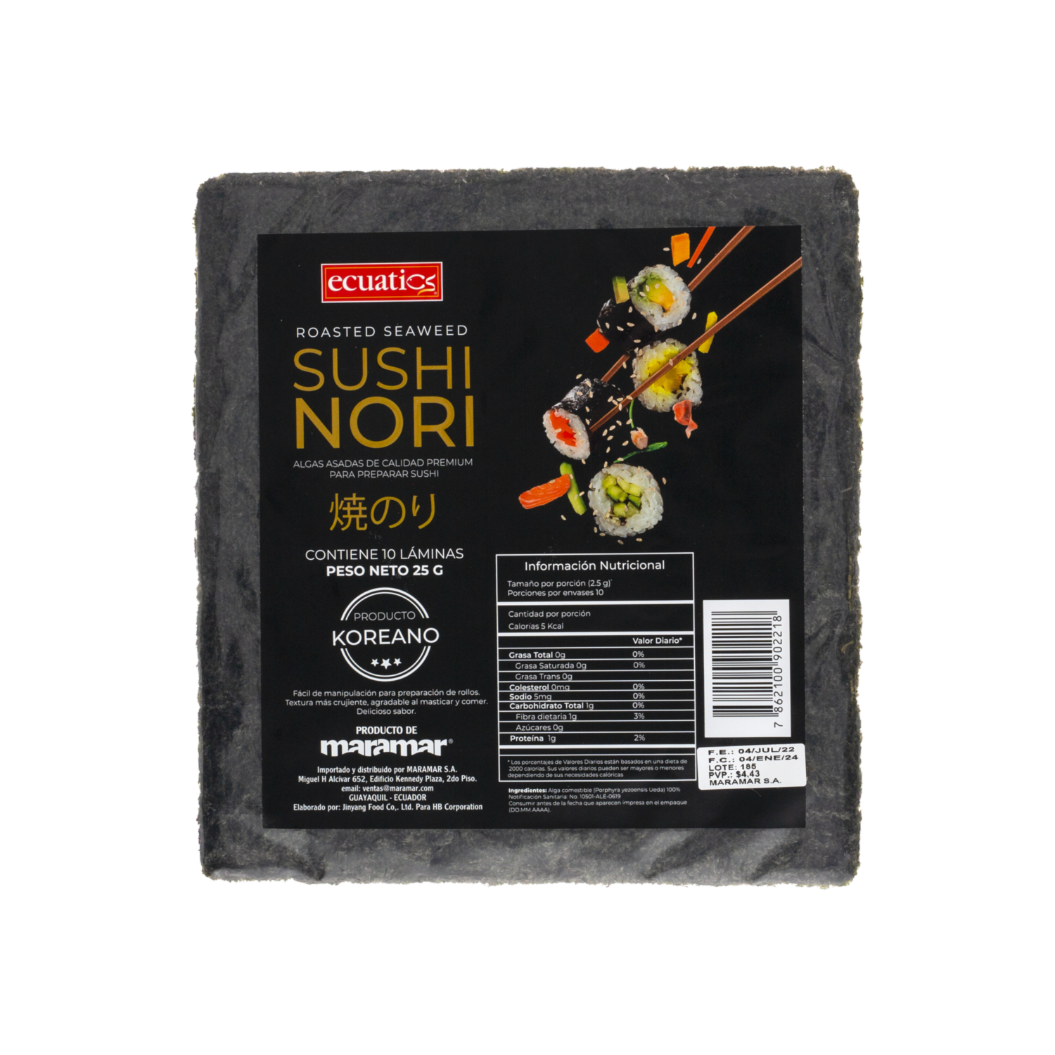 Alga Nori ECUATICS 25 G