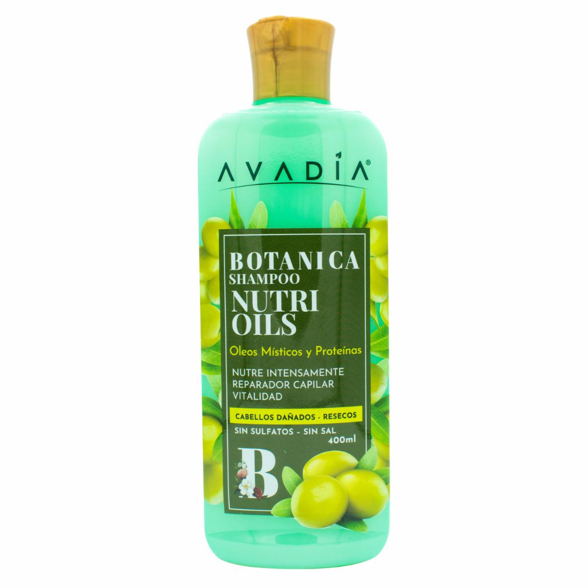 Shampoo De Cabello Botánica Nutri Oils Oleos Místicos Y Proteínas AVADÍA 400 Ml