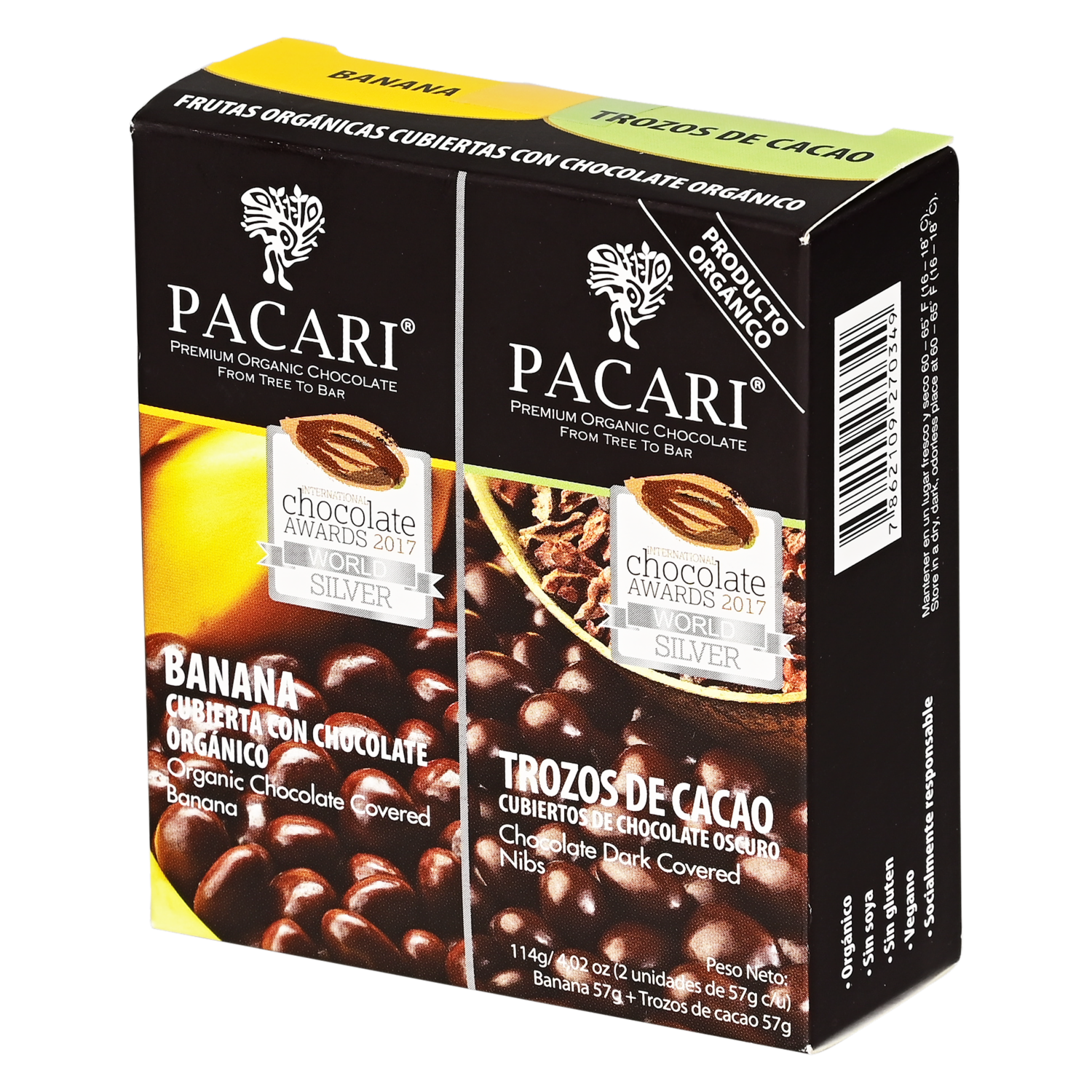 Nibs De Banano Cubiertos Con Chocolate PACCARI 114 G