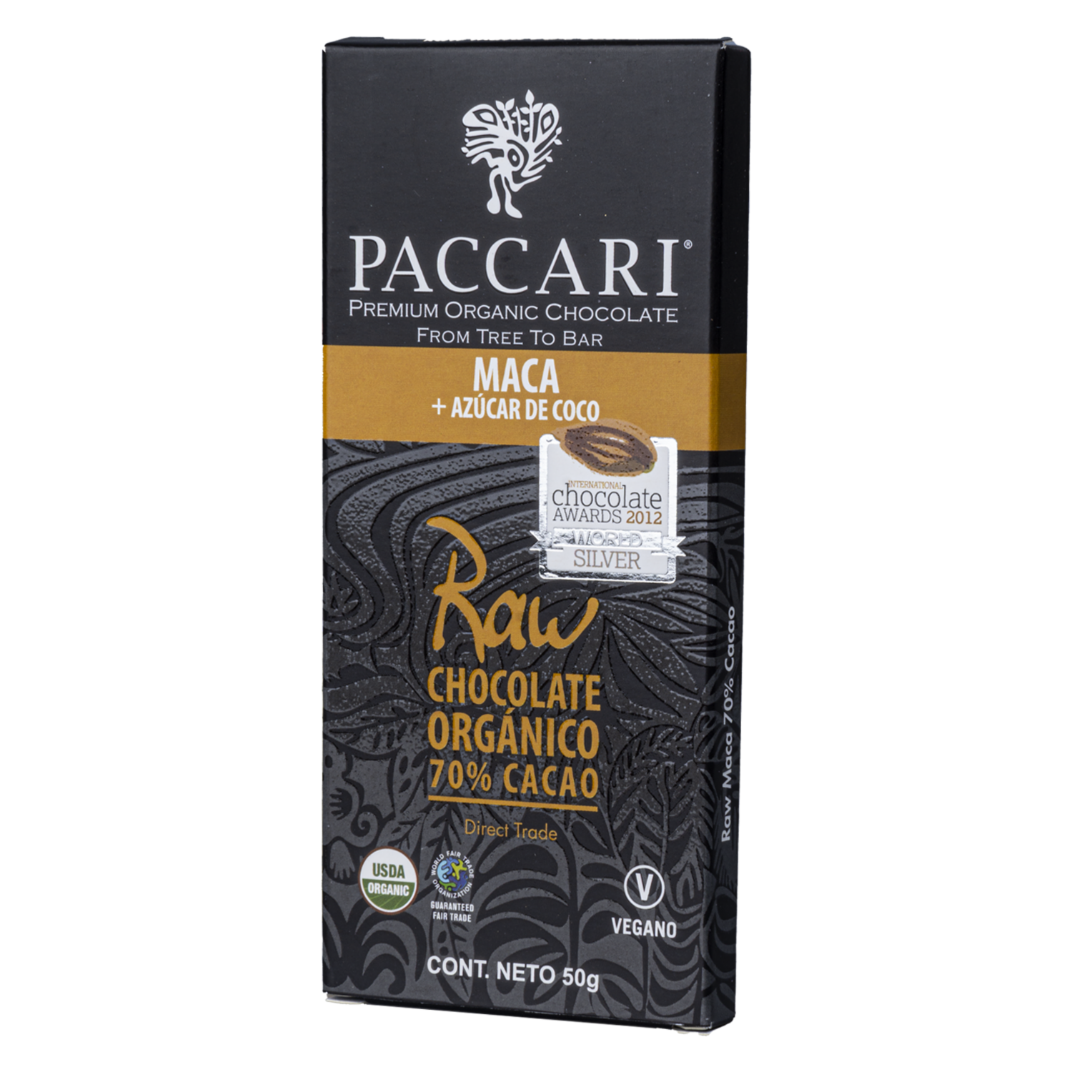 Chocolate Orgánico Raw Con Maca PACCARI Tableta