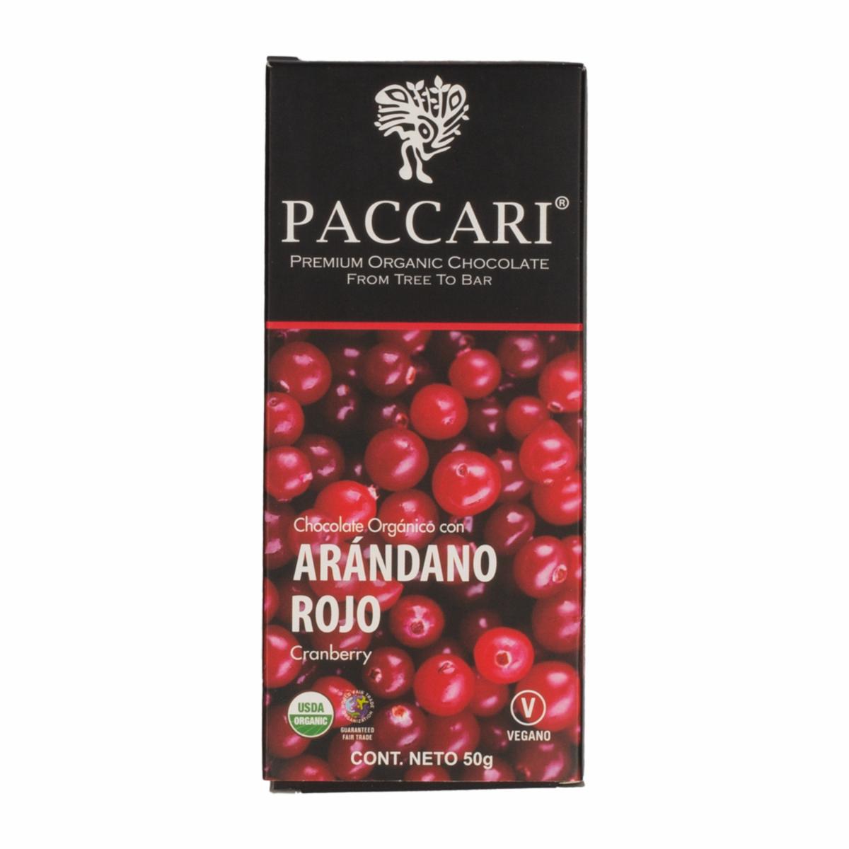 Chocolate De Arándano Rojo PACCARI 50 G