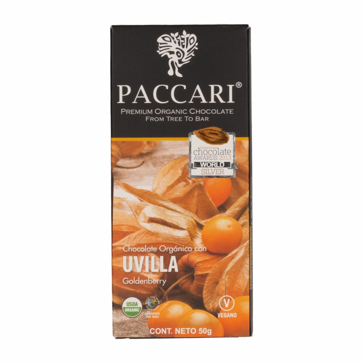 Chocolate Orgánico De Uvillas PACCARI 50 G
