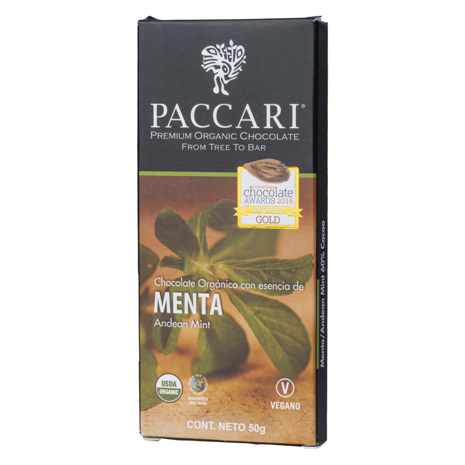 Chocolate Con Menta PACCARI 50 G