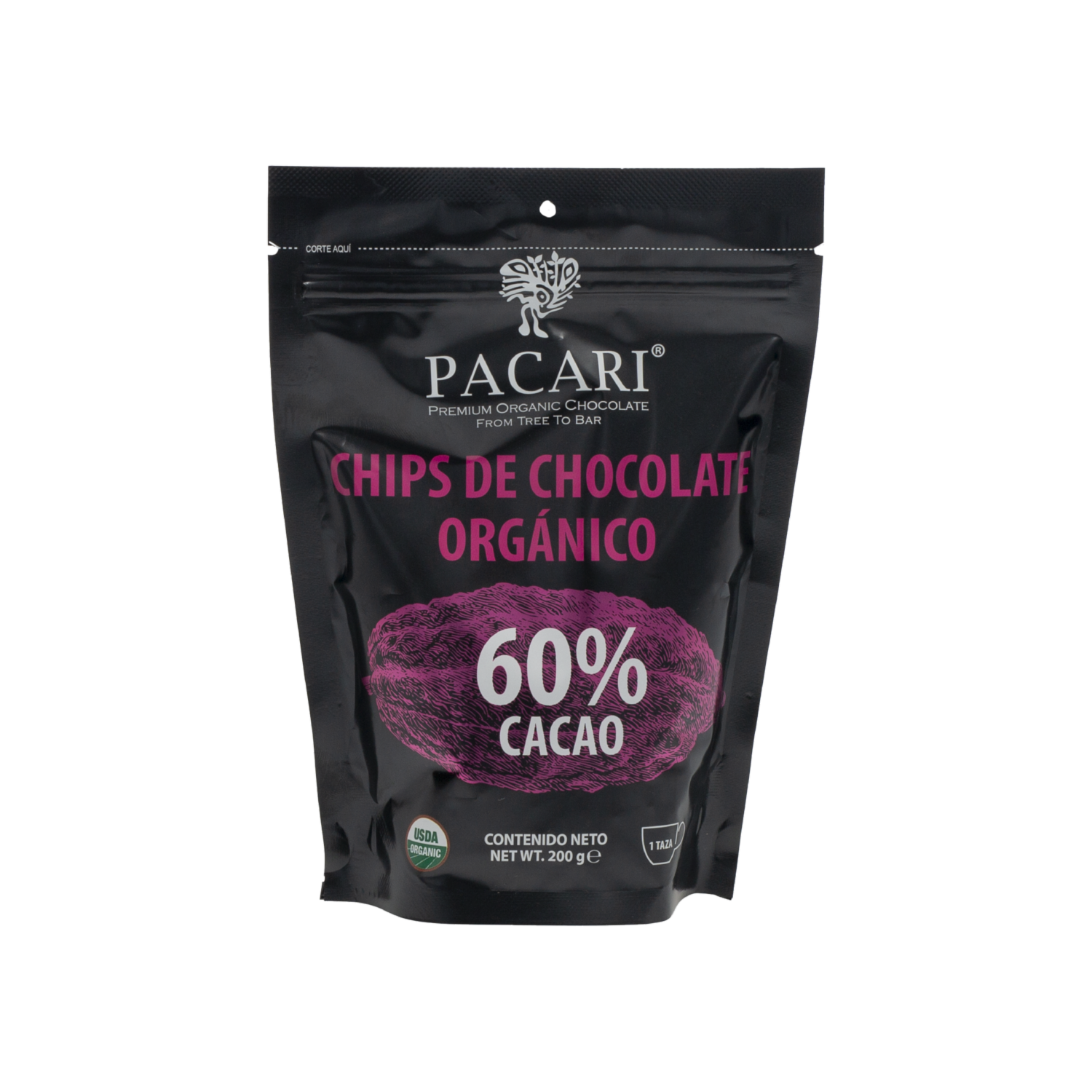 Gotas De Chocolate Al 60% PACCARI 200 G