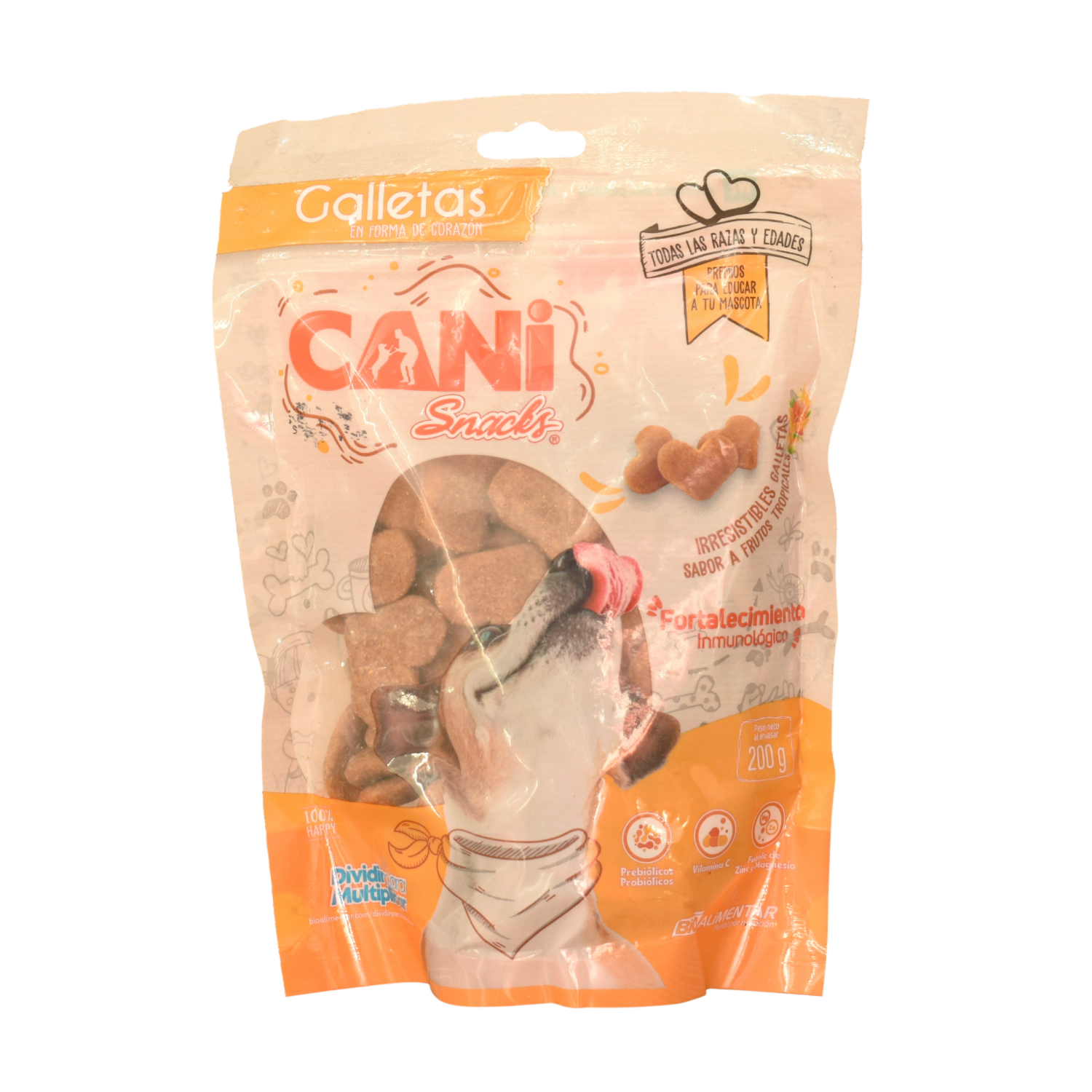 Galletas Para Perros Fortalecimiento Inmunológico Todas Las Razas Y Edades Sabor A Frutos Tropicales CANI SNACKS 200 G