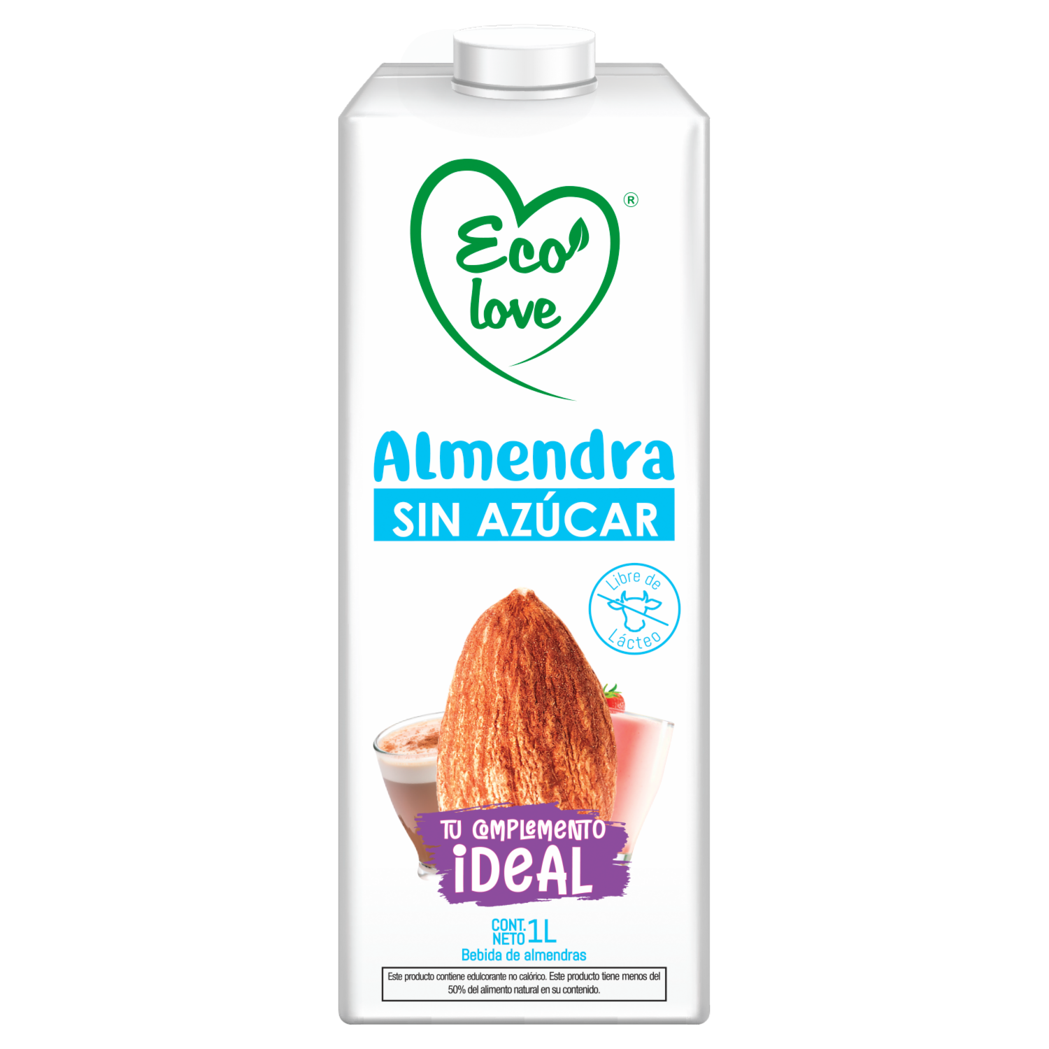 Bebidas De Almendras Original Sin Azúcar ECOLOVE 1000 Ml