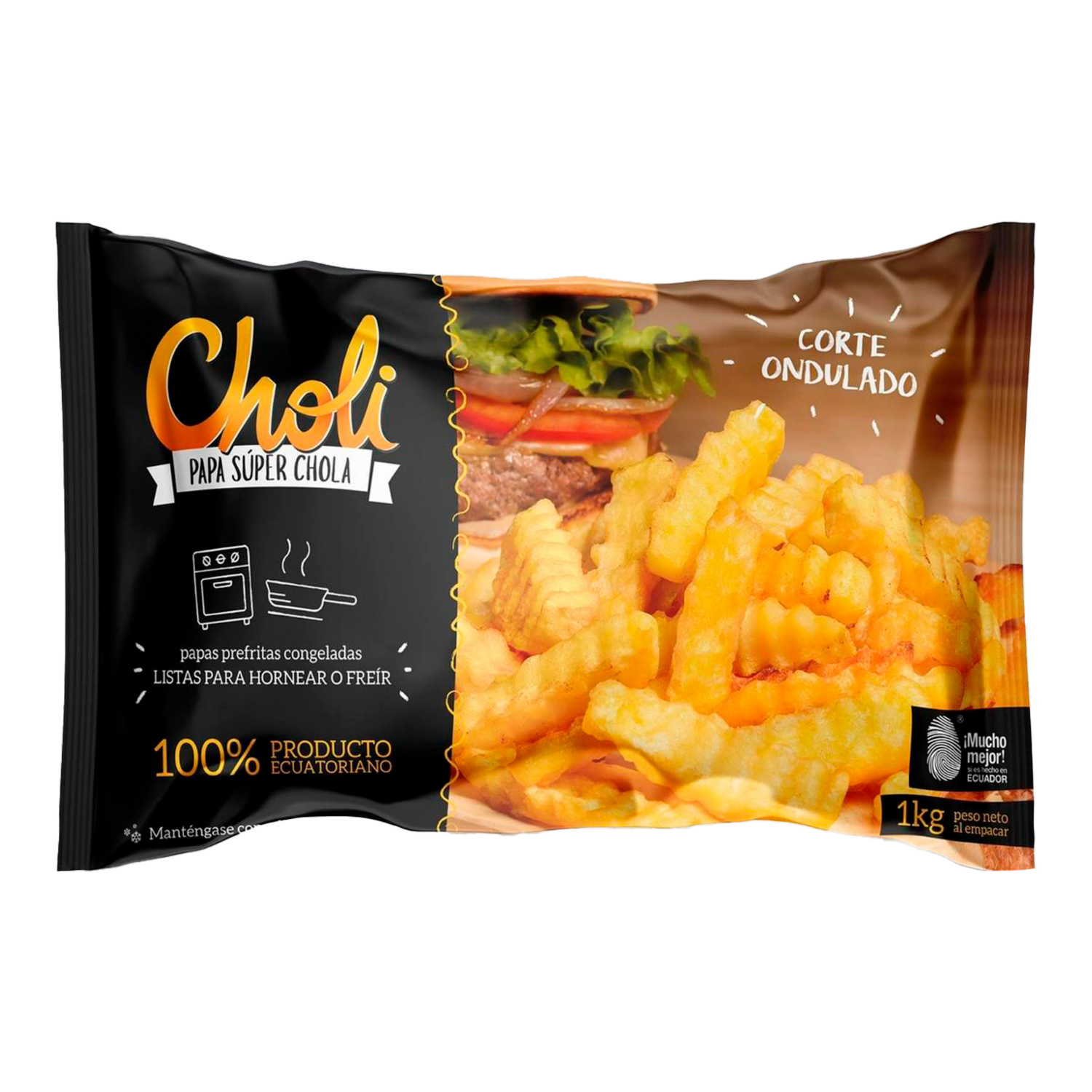 Papas Prefritas Congeladas Corte Ondulado CHOLI 1 Kg