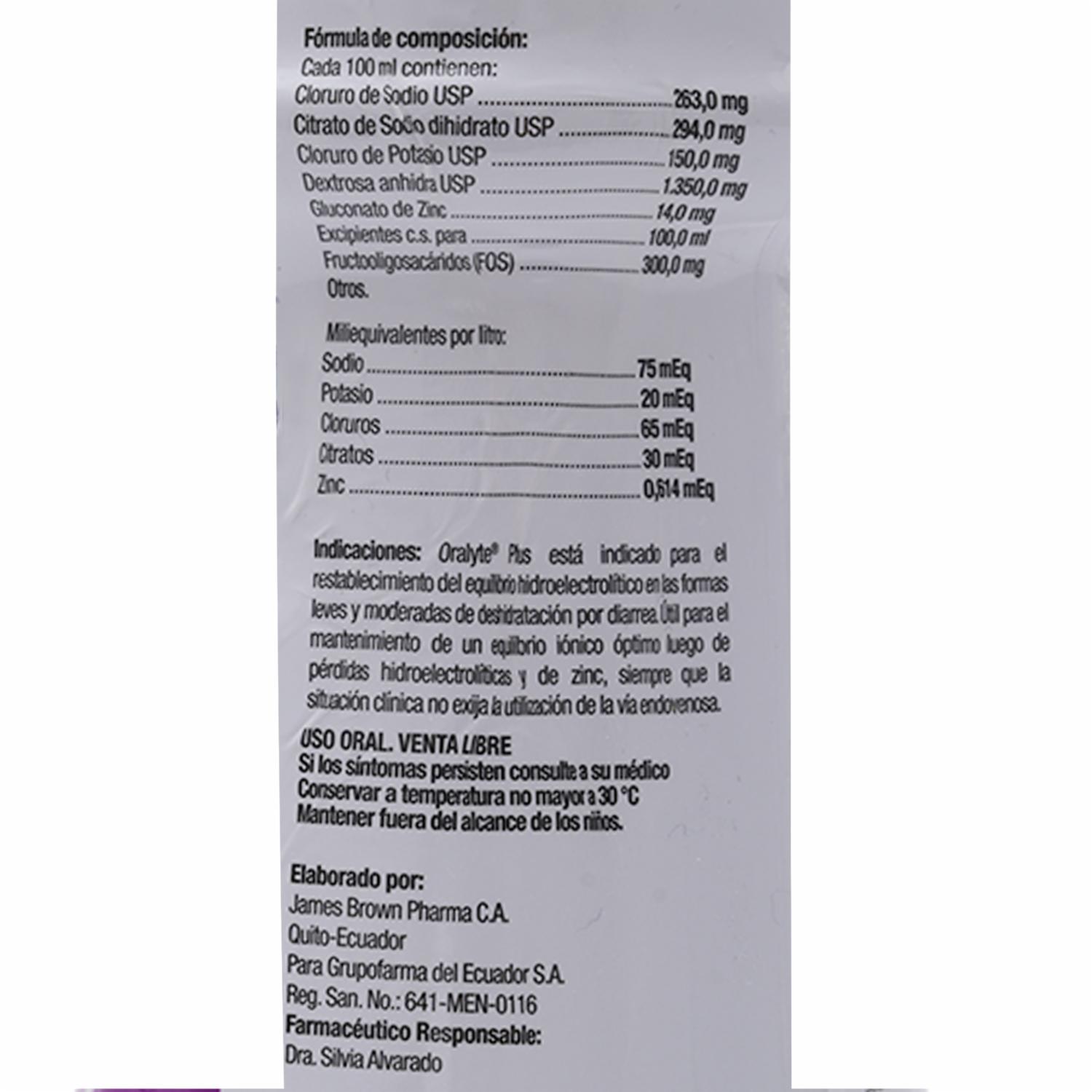 Hidratante Plus Sabor A Uva 75 Meq ORALYTE 400 Ml - Imagen 3