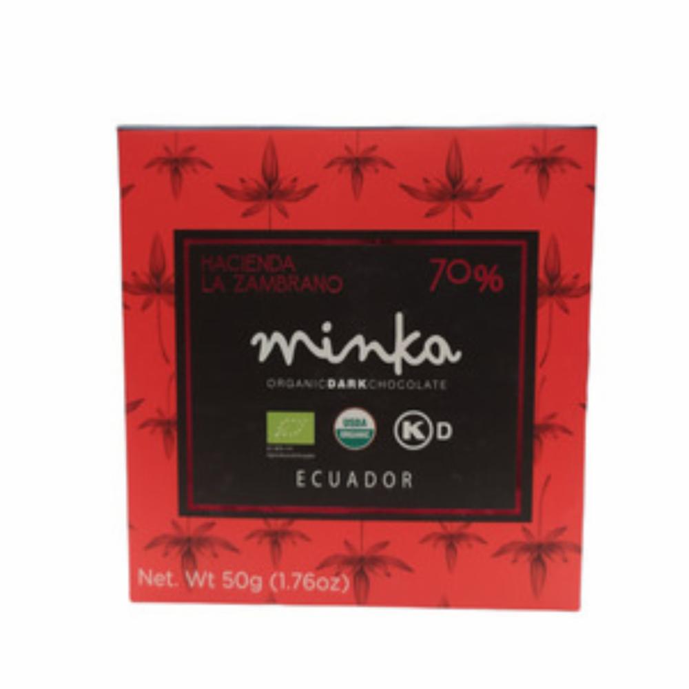 Chocolate Al 70% La Zambrano Manabí MINKA 50 Gr