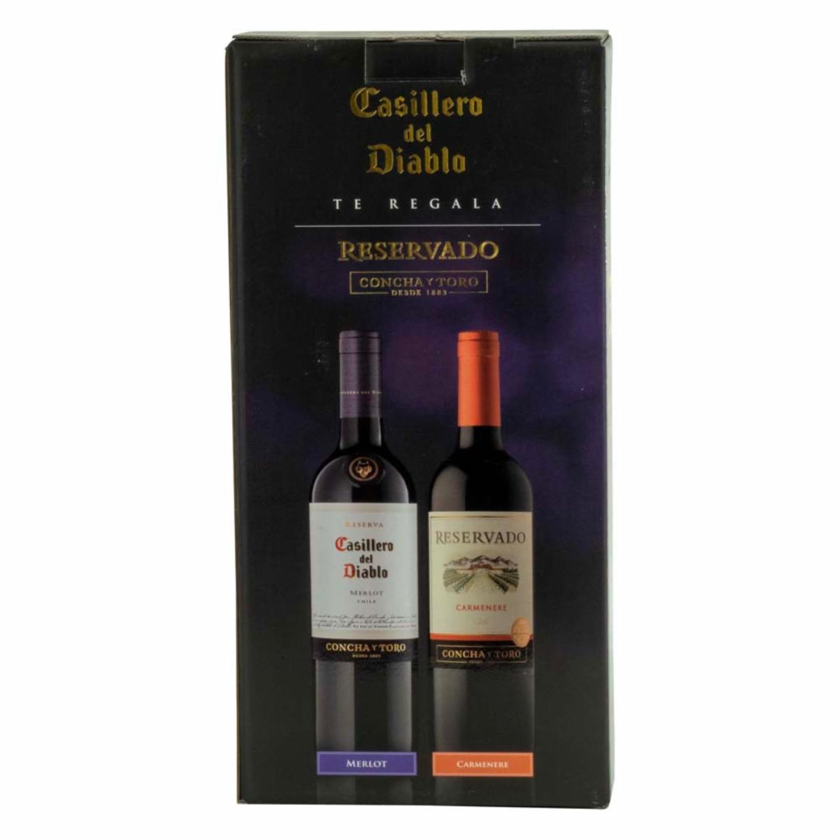 Vino Tinto Merlot Regala Carmenere CASILLERO DEL DIABLO 1500ml + 750ml