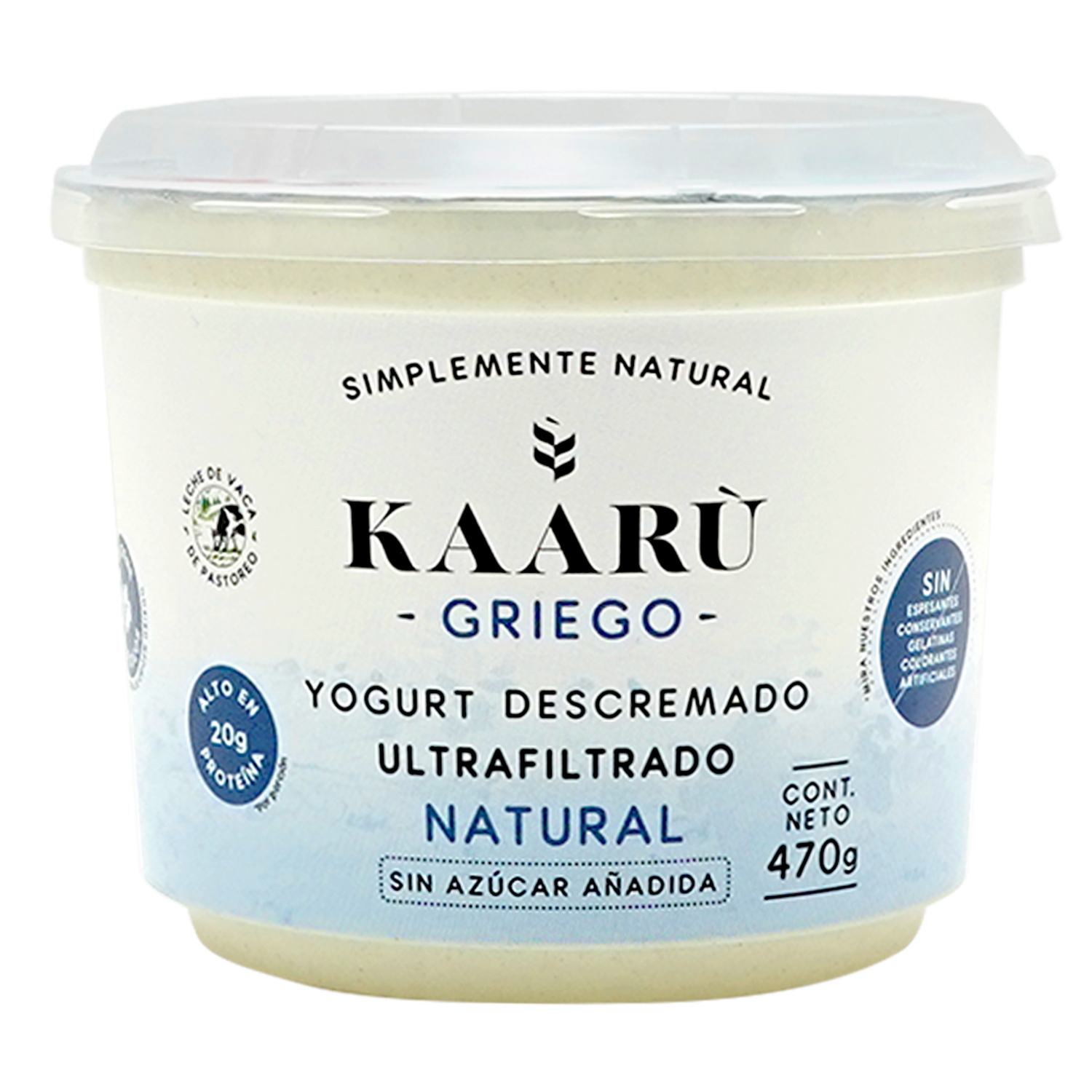 Yogurt Griego Natural Descremado Ultrafiltrado KAARÙ 470 G