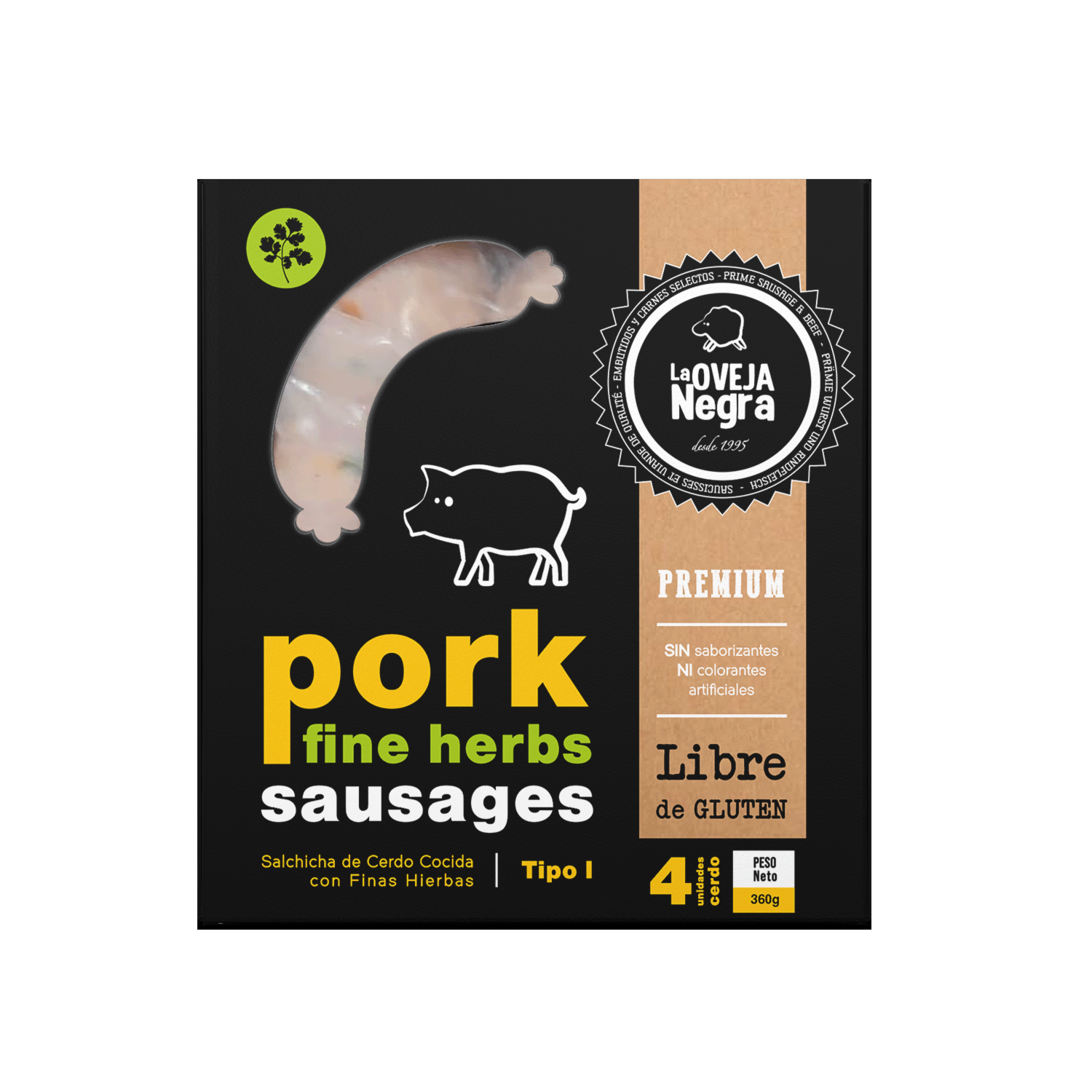 Chorizo De Cerdo Con Finas Hierbas Tipo I LA OVEJA NEGRA 360 G